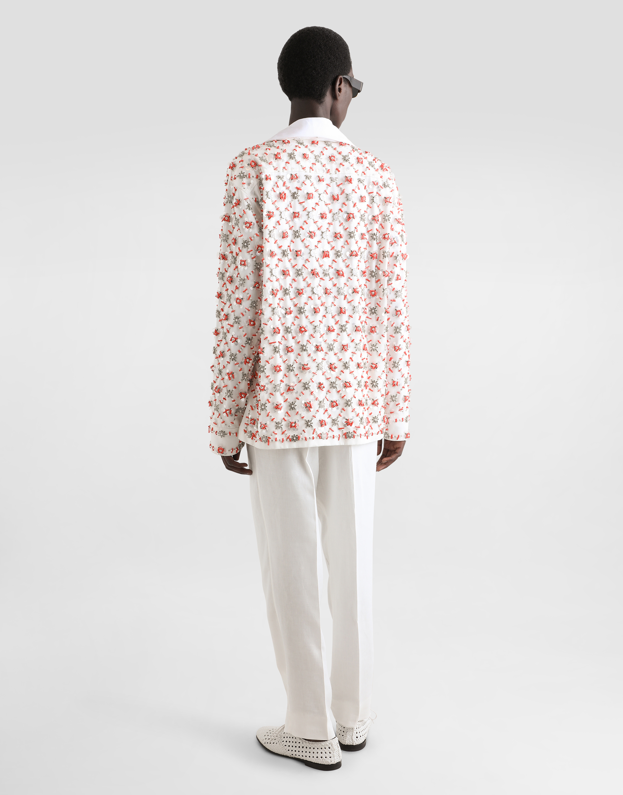 Dolce & Gabbana Linen Fabric Pants In White