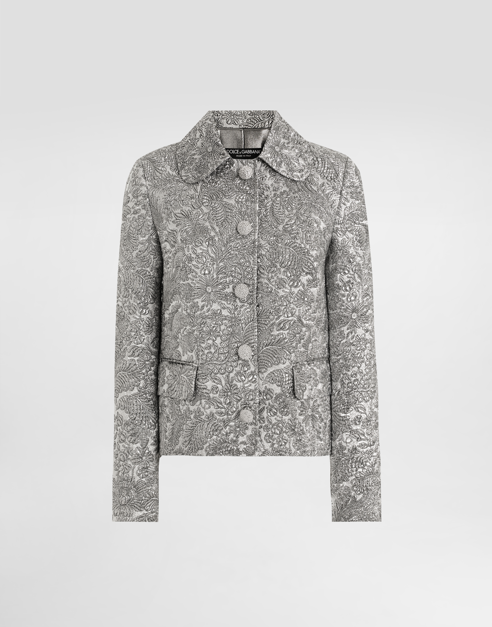 Single-breasted jacket floral jacquard