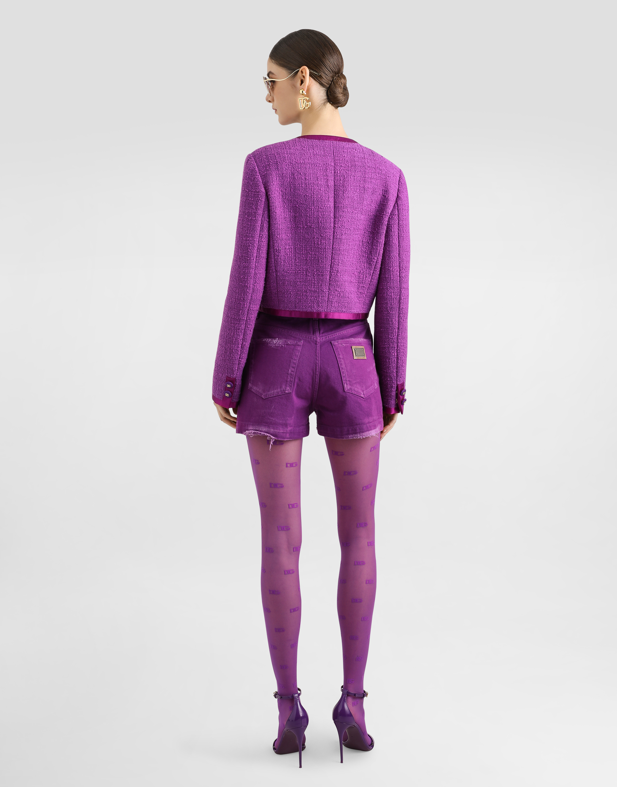 Dolce & Gabbana Violet Cotton Casual Jacket In Purple