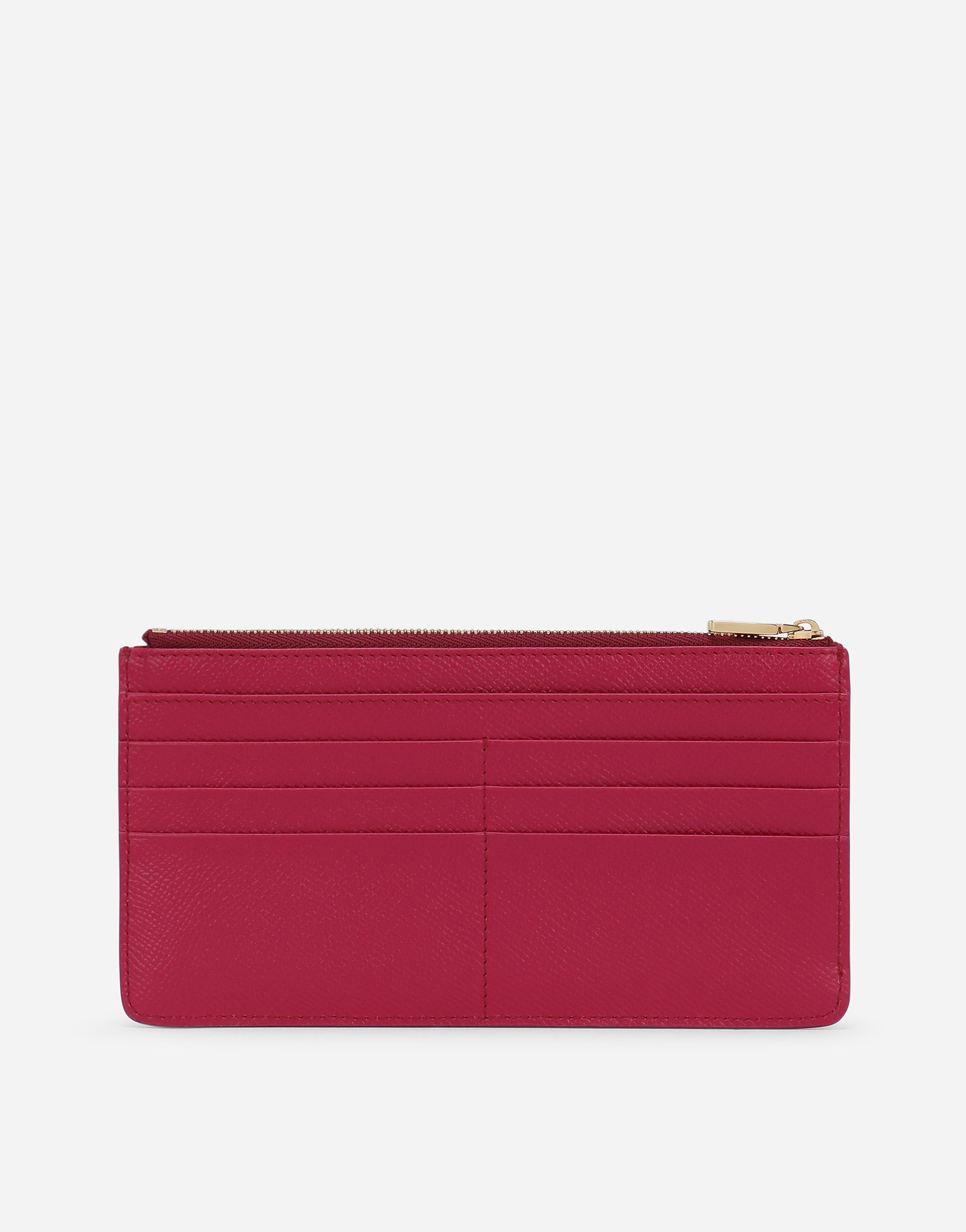 Dolce & Gabbana Large Dauphine Calfskin Card Holder In Fuchsia