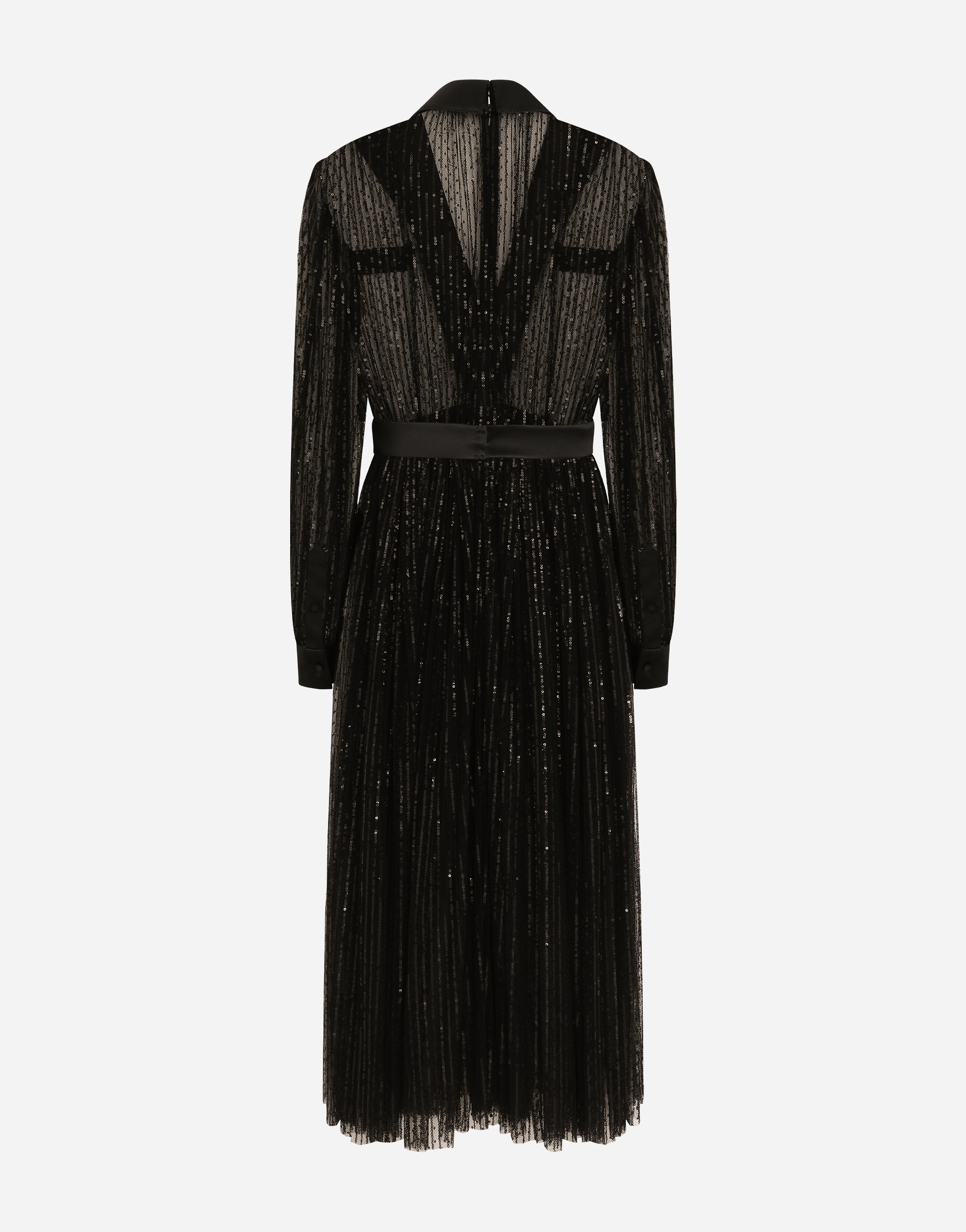 Dolce & Gabbana Sequin-embellished Midi Dress In Black