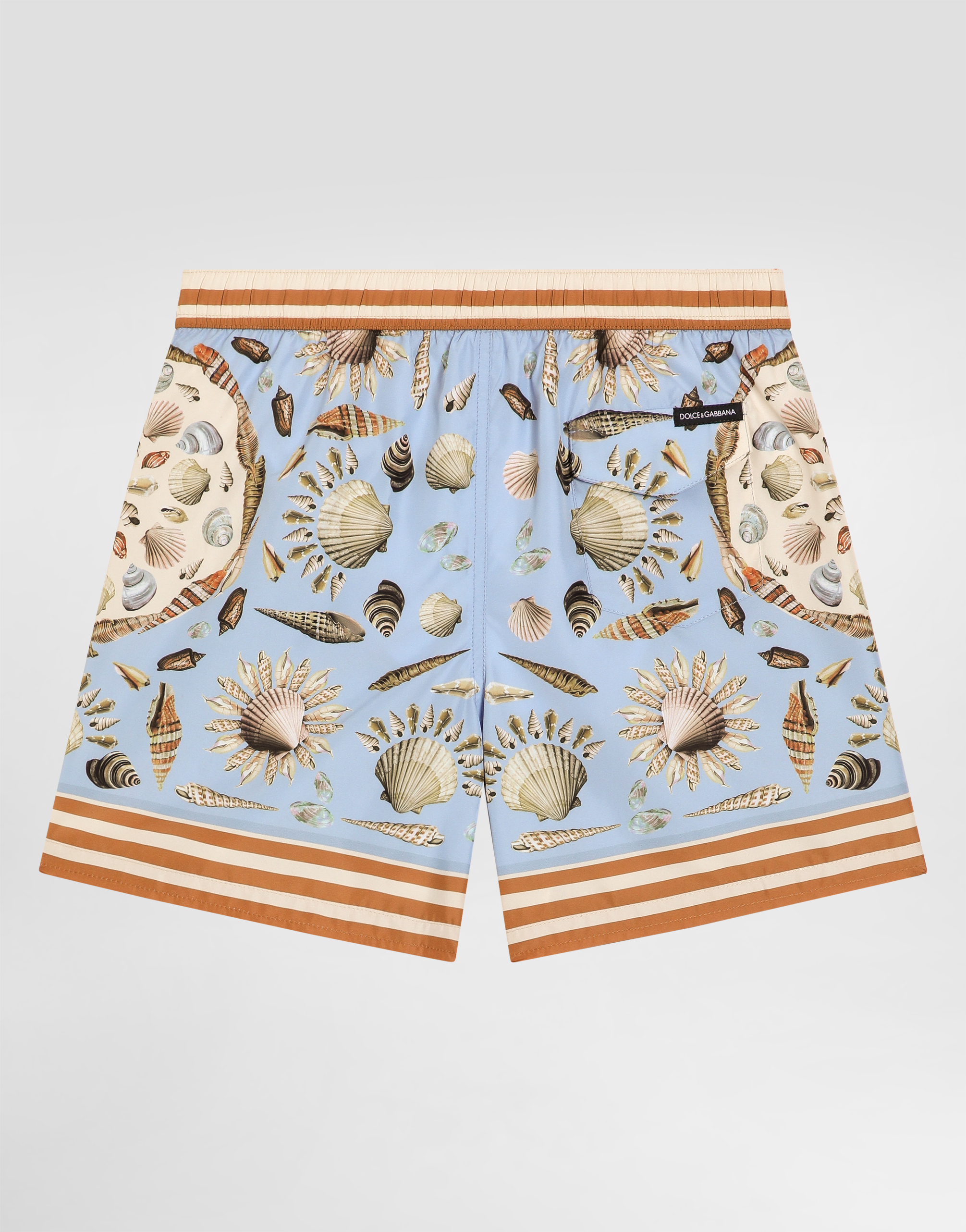 Dolce & Gabbana Shell-print Medium Canvas Boxer Shorts In Blue