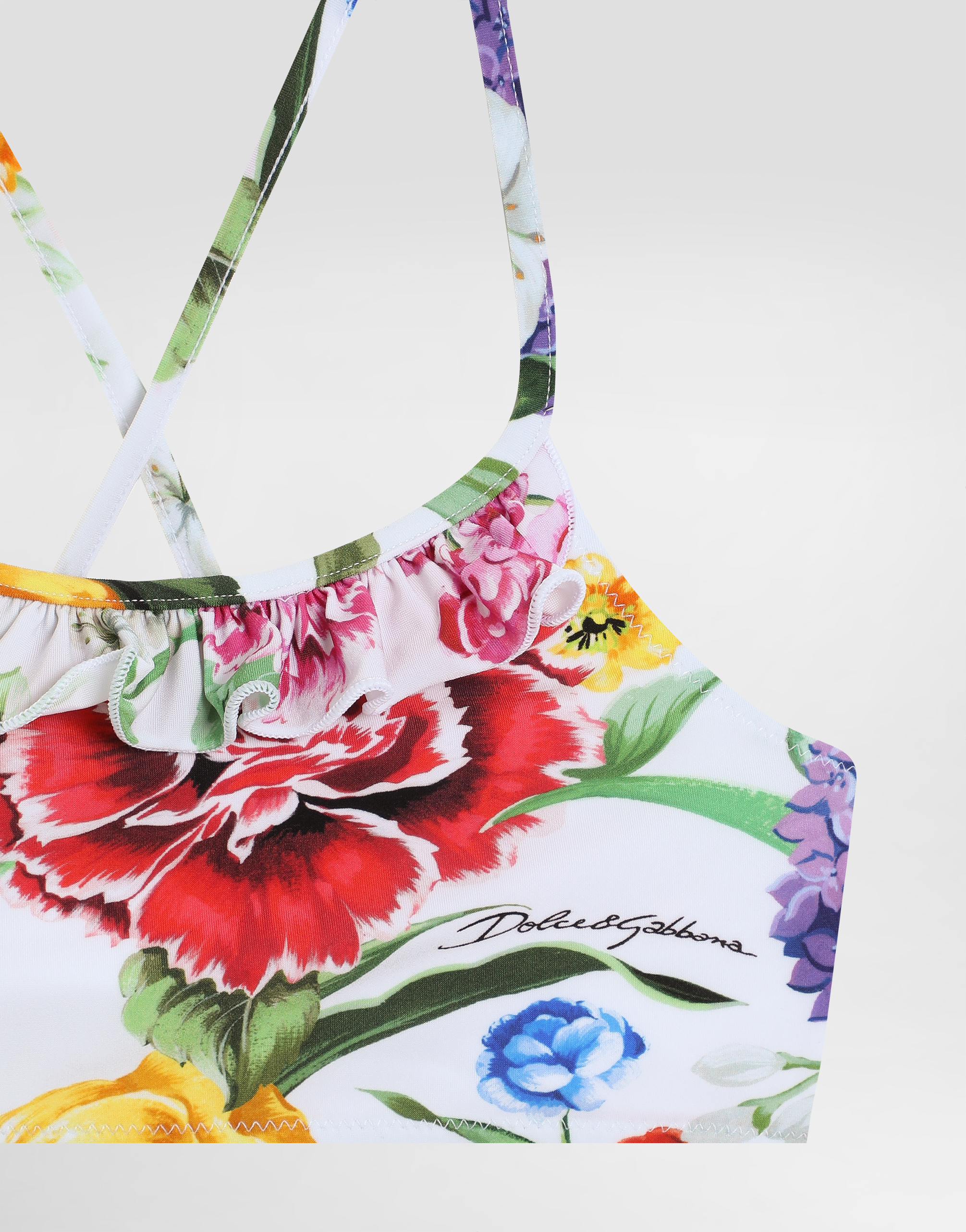 Dolce & Gabbana Girls Floral Print Bikini In Multi