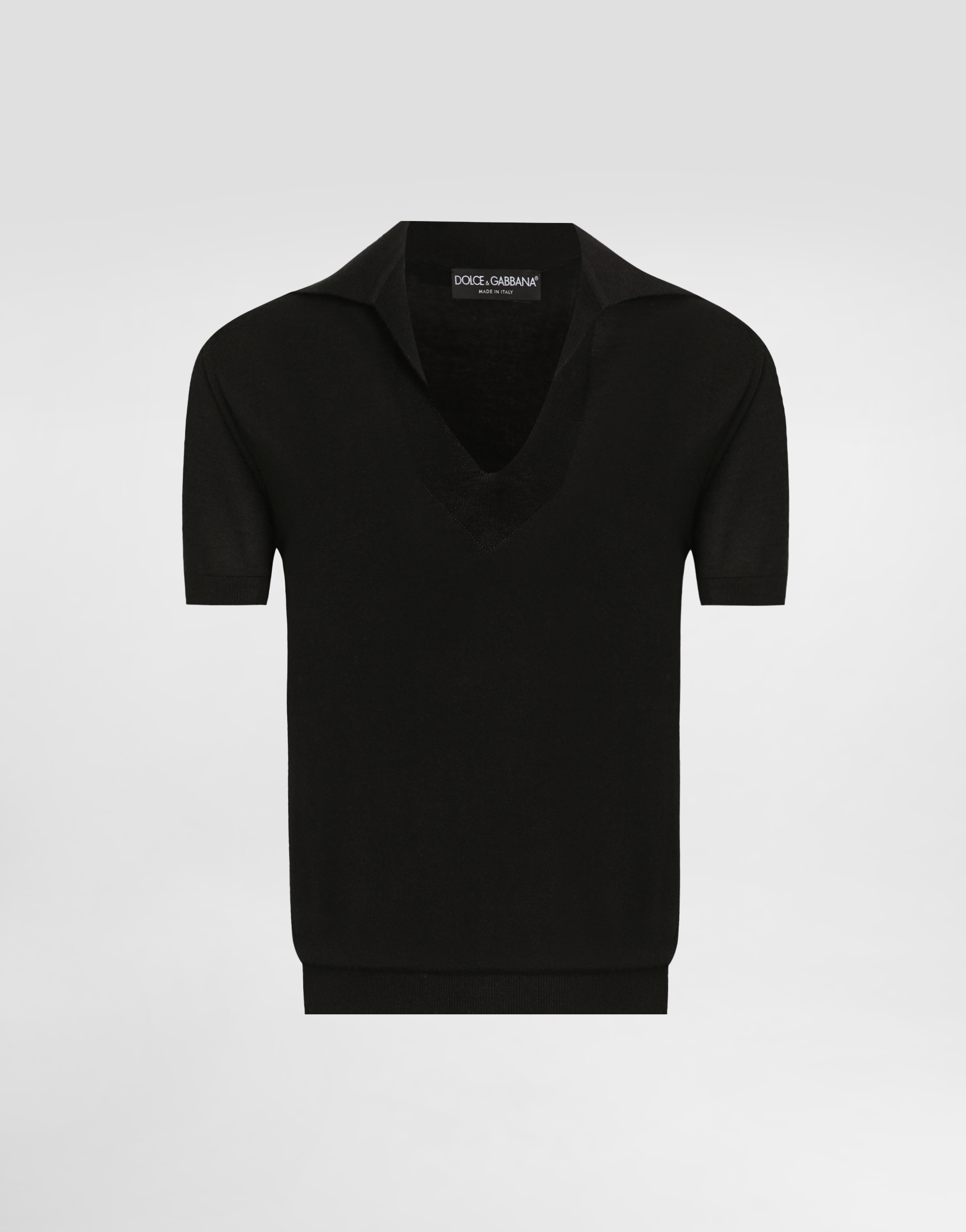 Dolce & Gabbana Cashmere Polo Pullover In Black