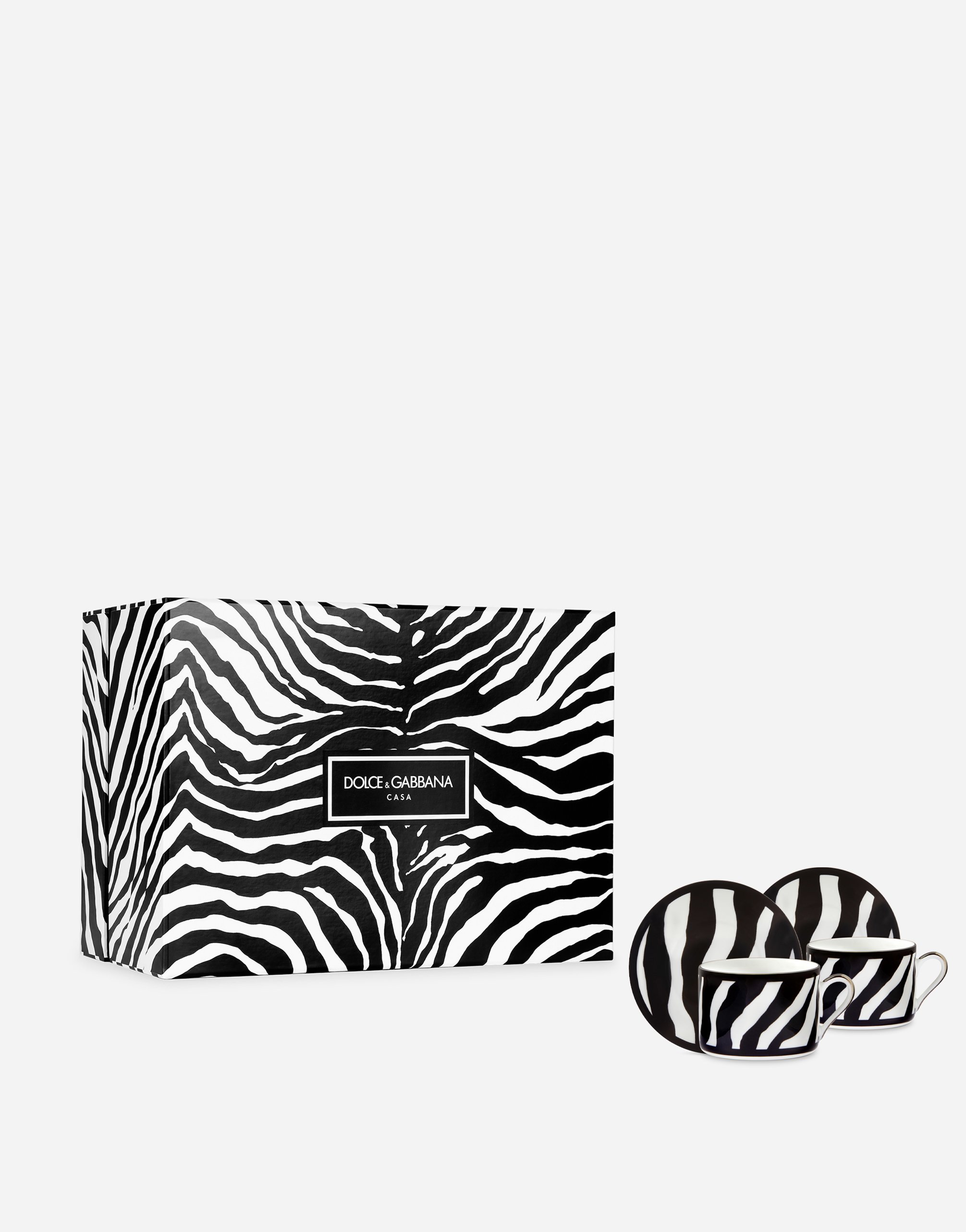 Gift Box With 2 Porcelain Teacups With Saucers