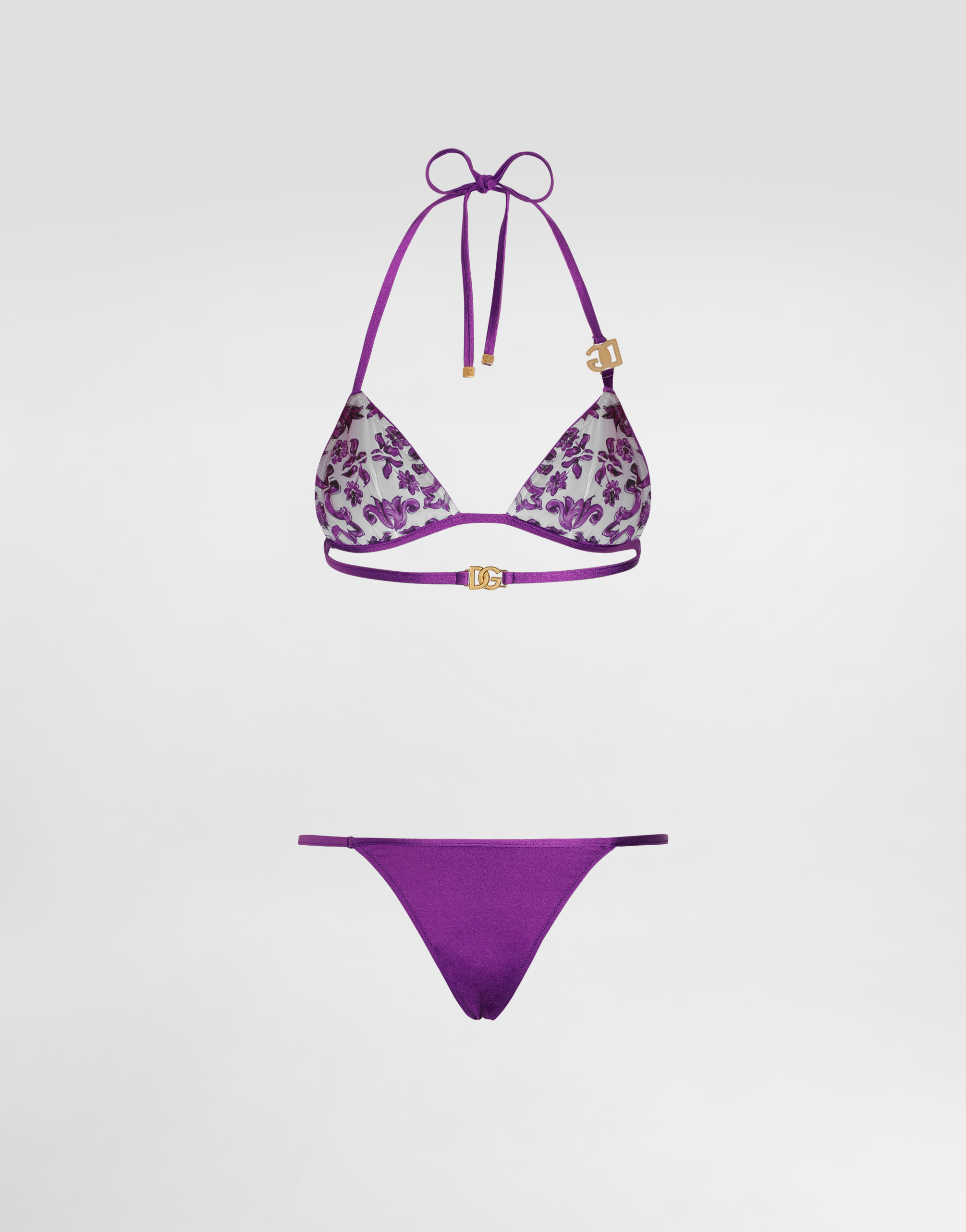 Dolce & Gabbana Reversible Bikini Set In Purple