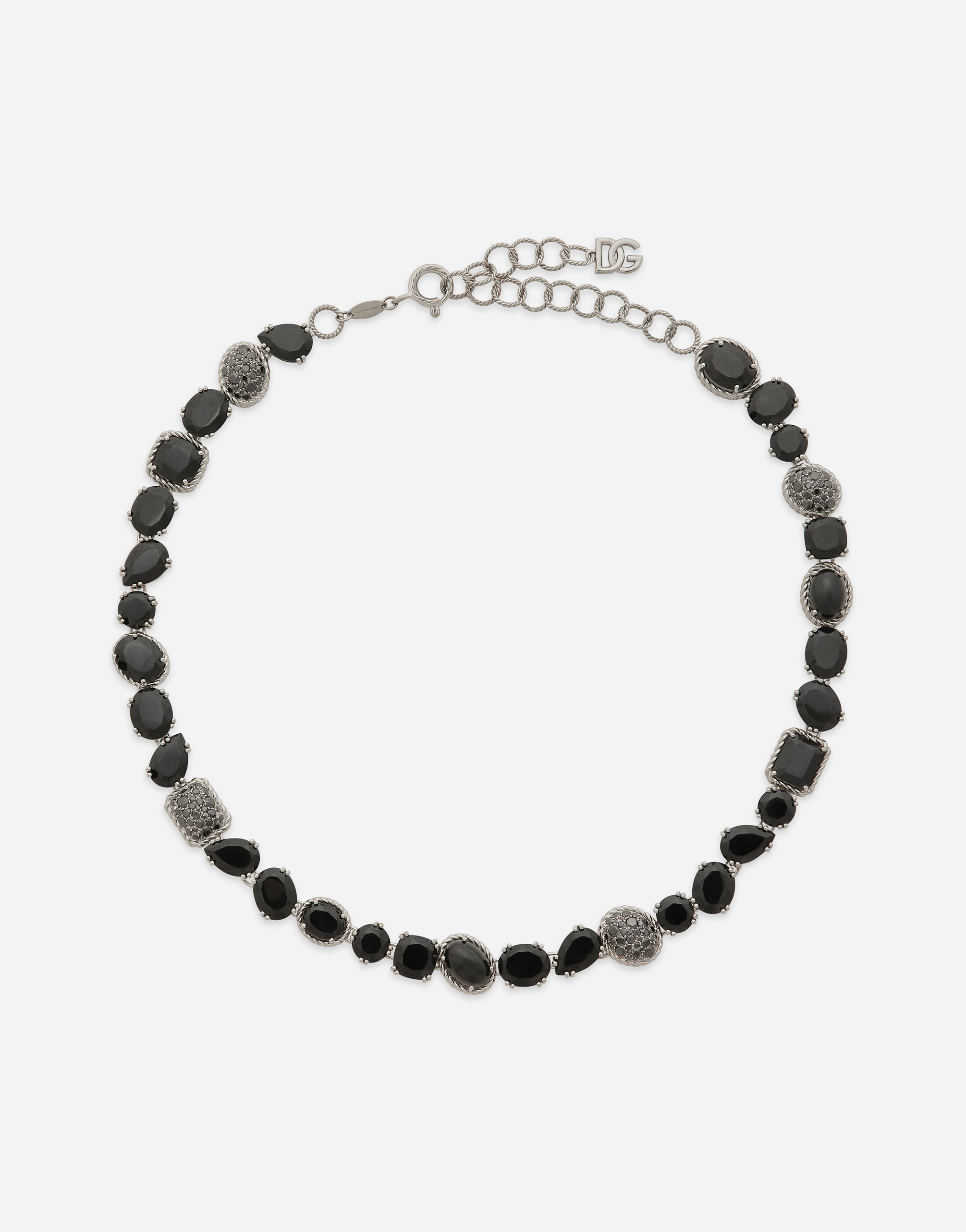 Dolce & Gabbana Anna Necklaces In White Gold 18kt And Black Spinels