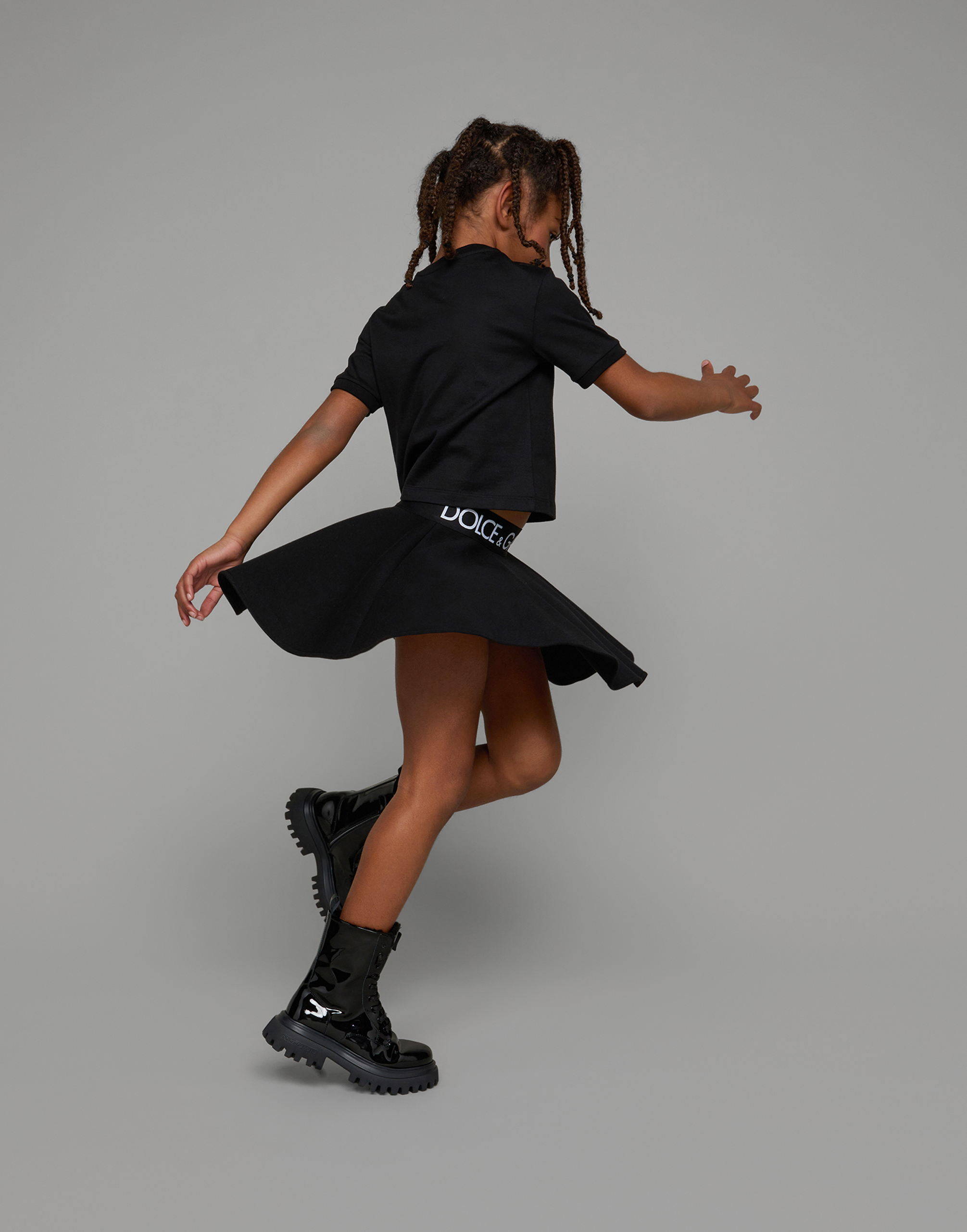 DOLCE & GABBANA CIRCLE MINISKIRT WITH BRANDED ELASTIC