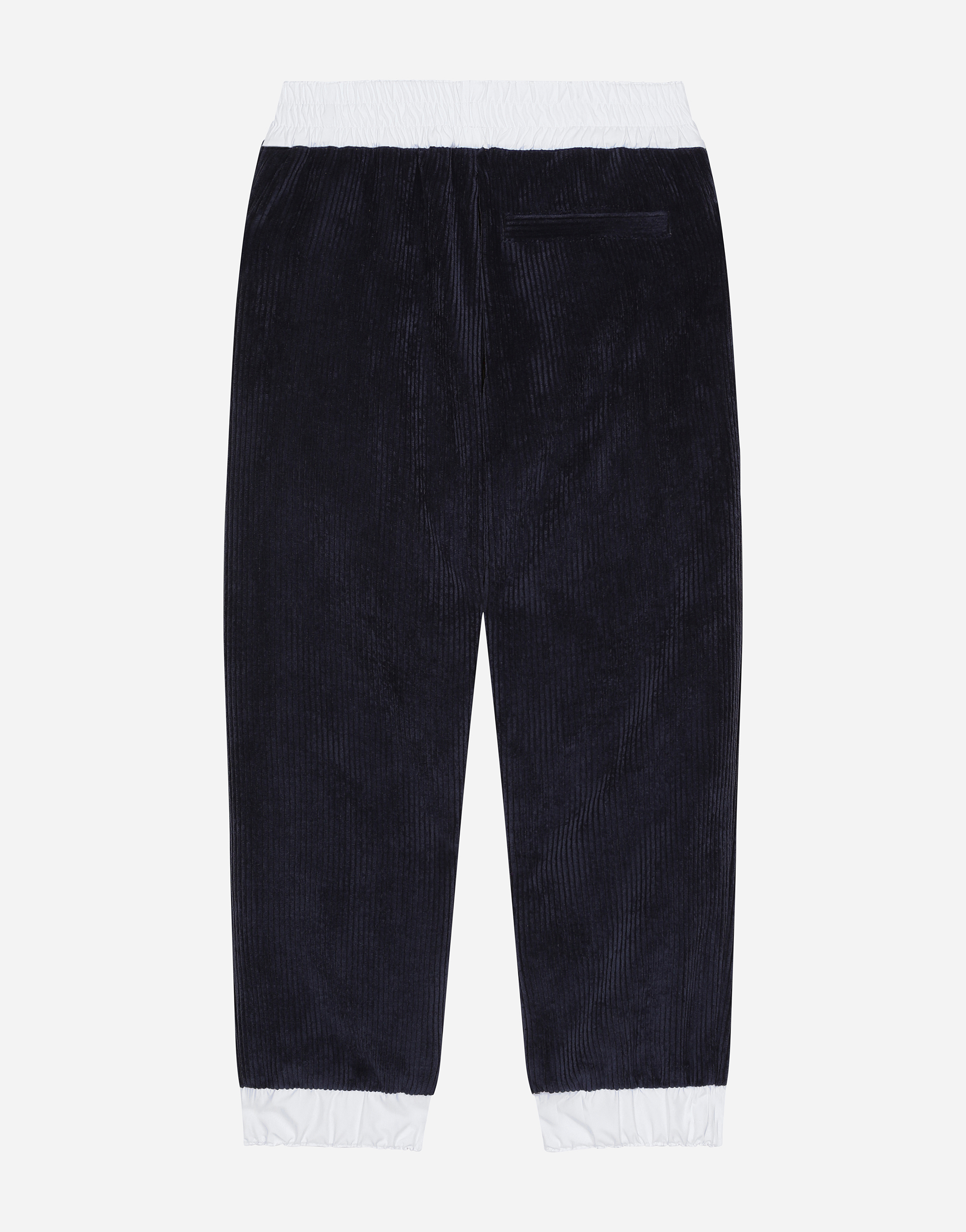 Dolce & Gabbana Corduroy Jogging Pants With Dg Logo In Blue