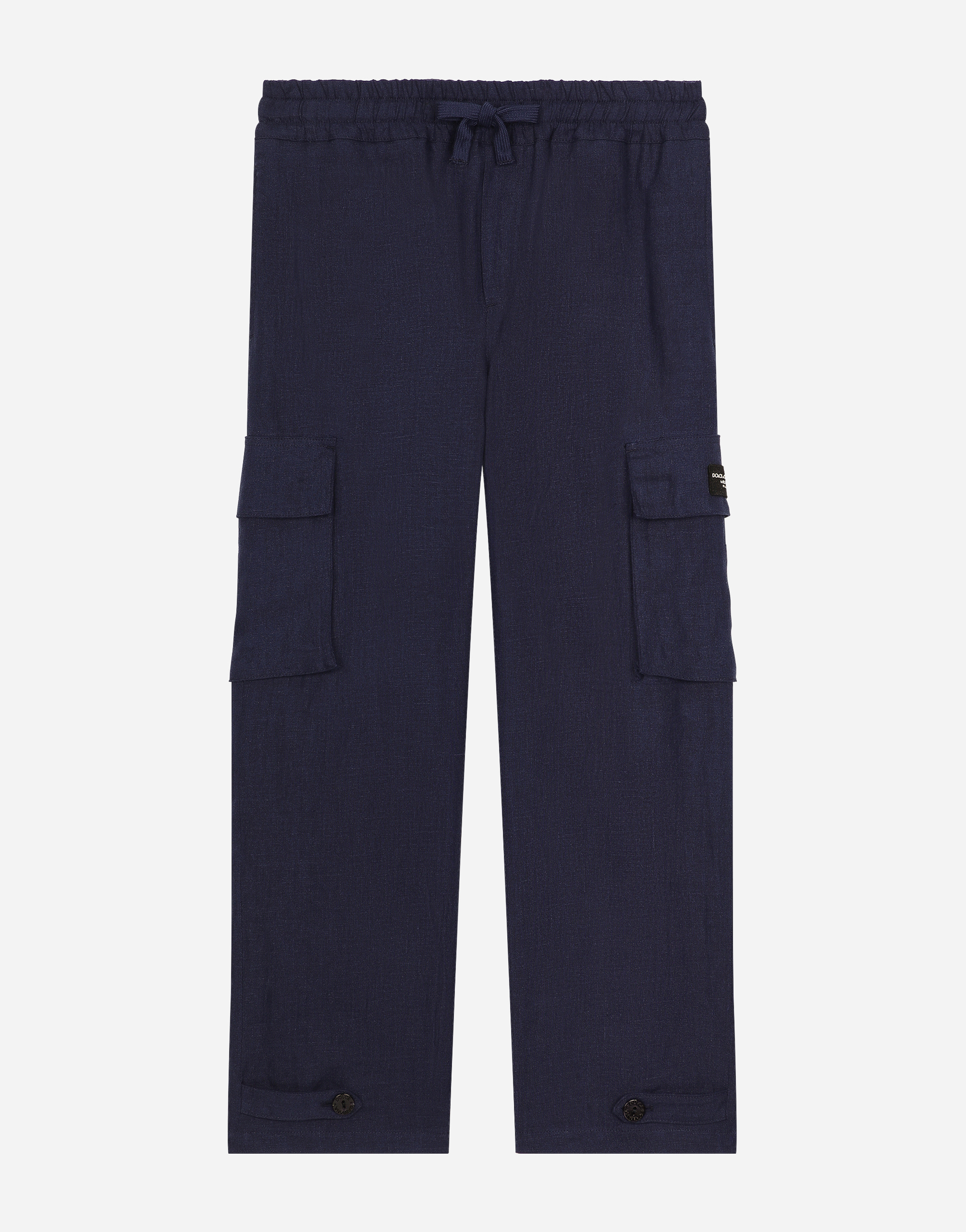 Non-stretch linen cargo pants