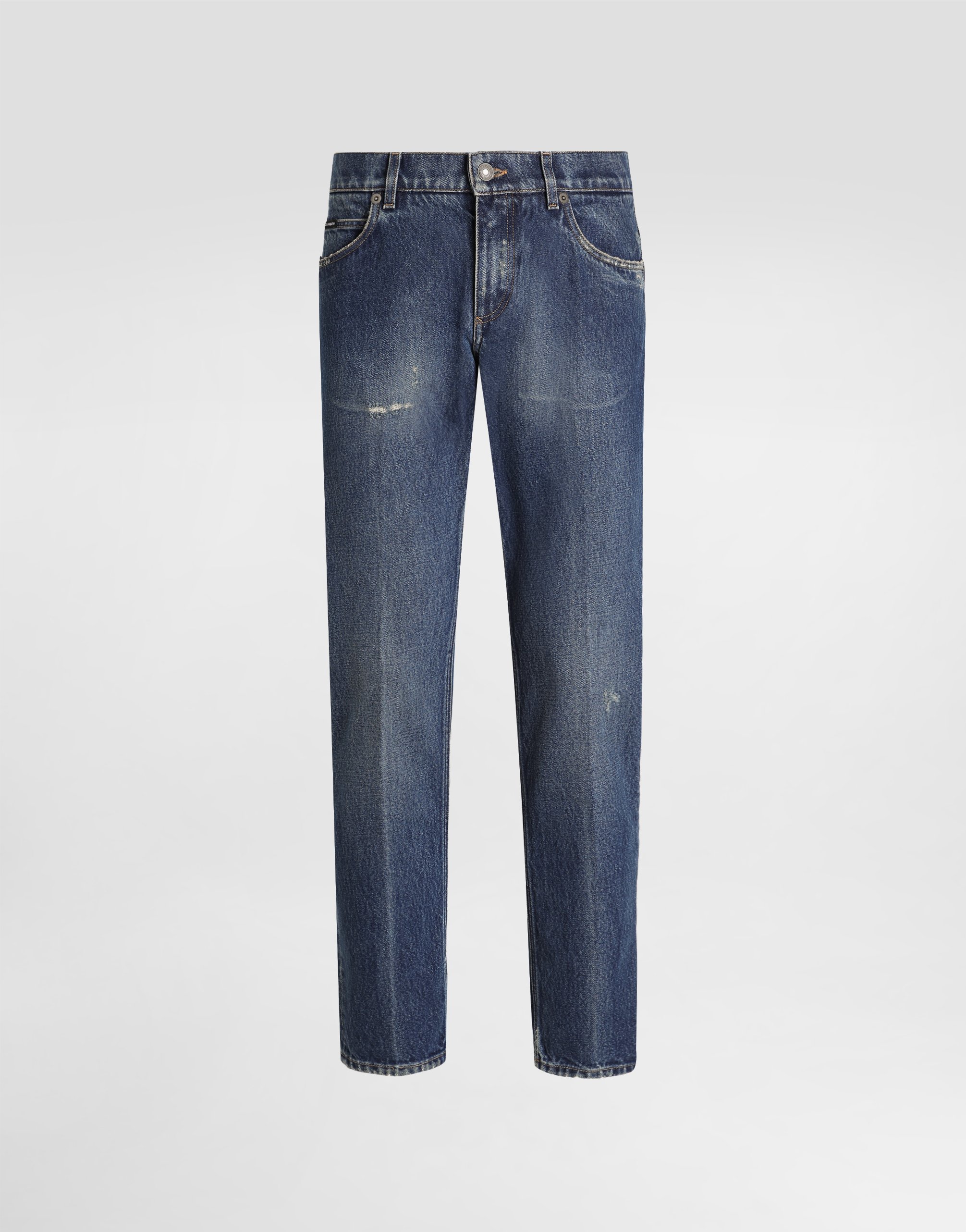 Dolce & Gabbana Regular Cotton Jeans - Man Denim Multi-colored