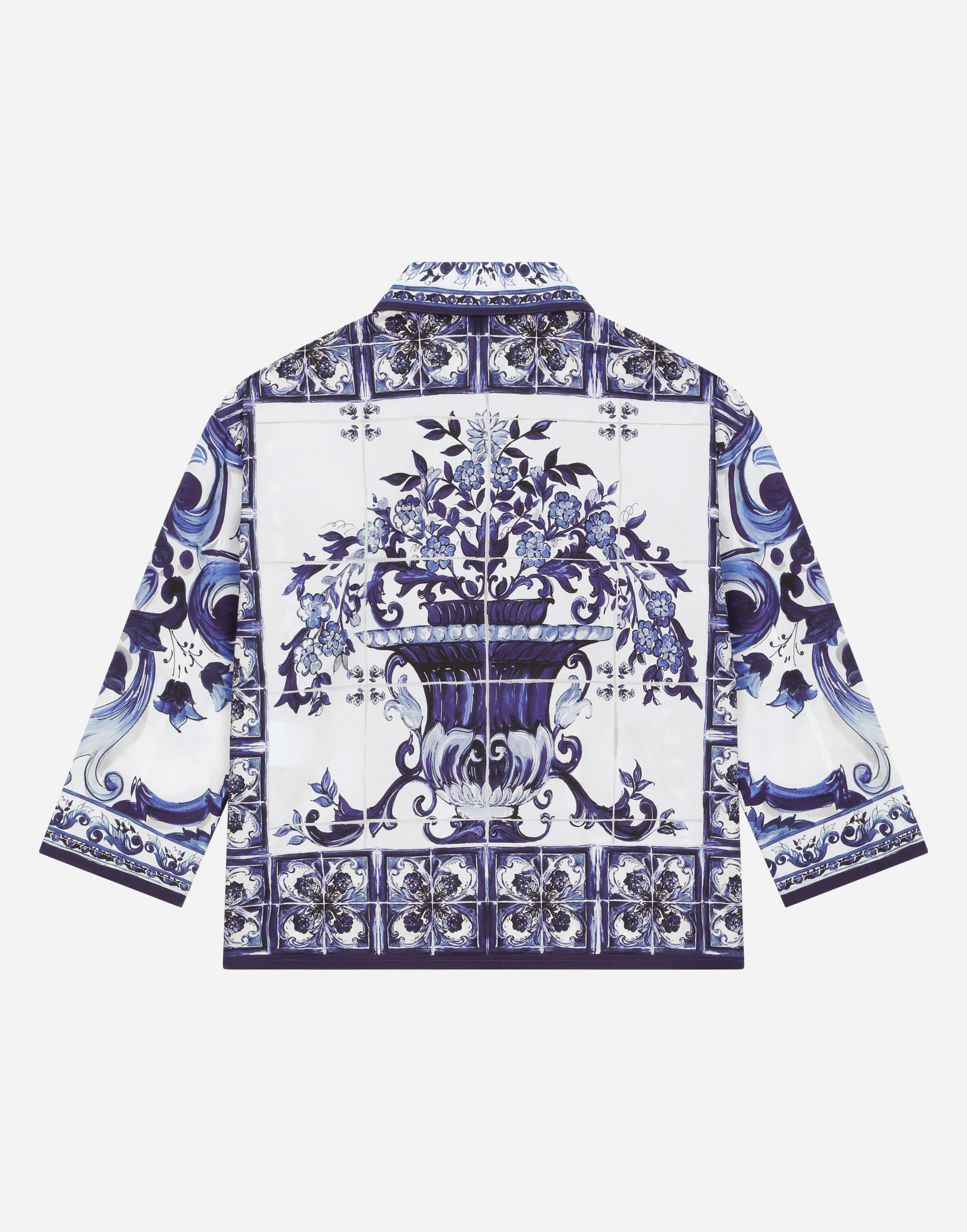 Dolce & Gabbana Majolica-print Poplin Shirt In マルチカラー