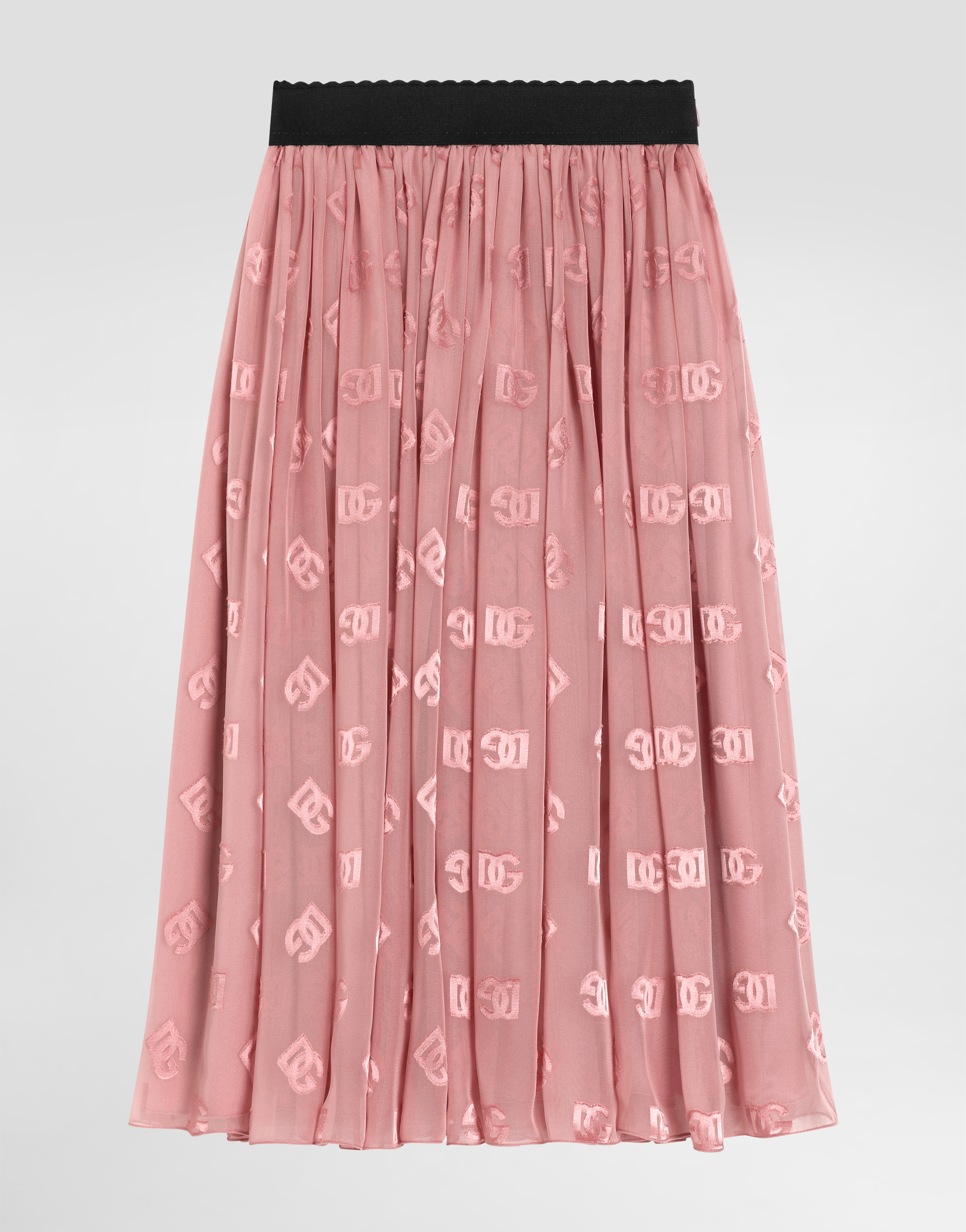 Dolce & Gabbana Jacquard Skirt With Dg Logo In Pink