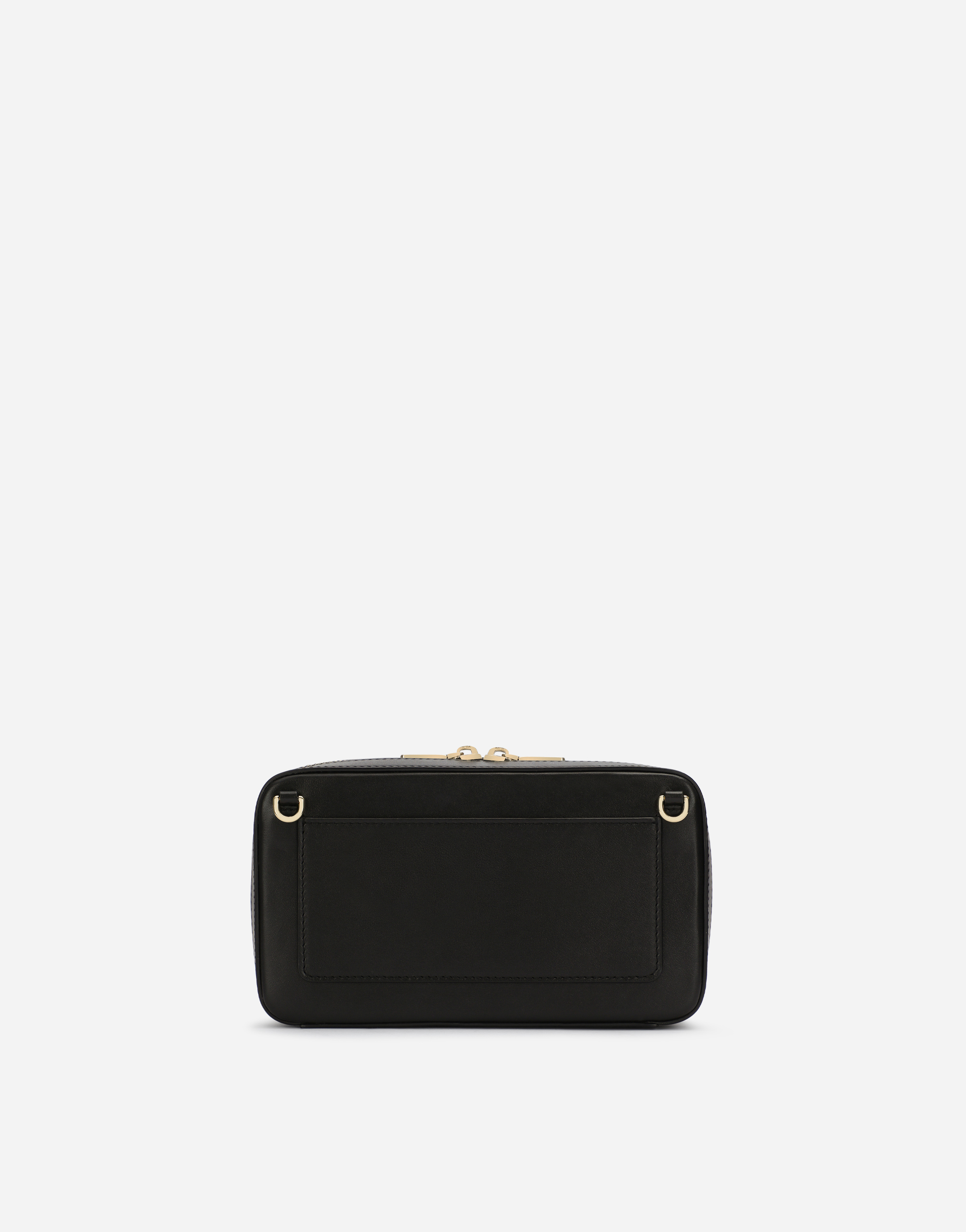 Shop Dolce & Gabbana Small Calfskin Camera Bag With Logo In Black