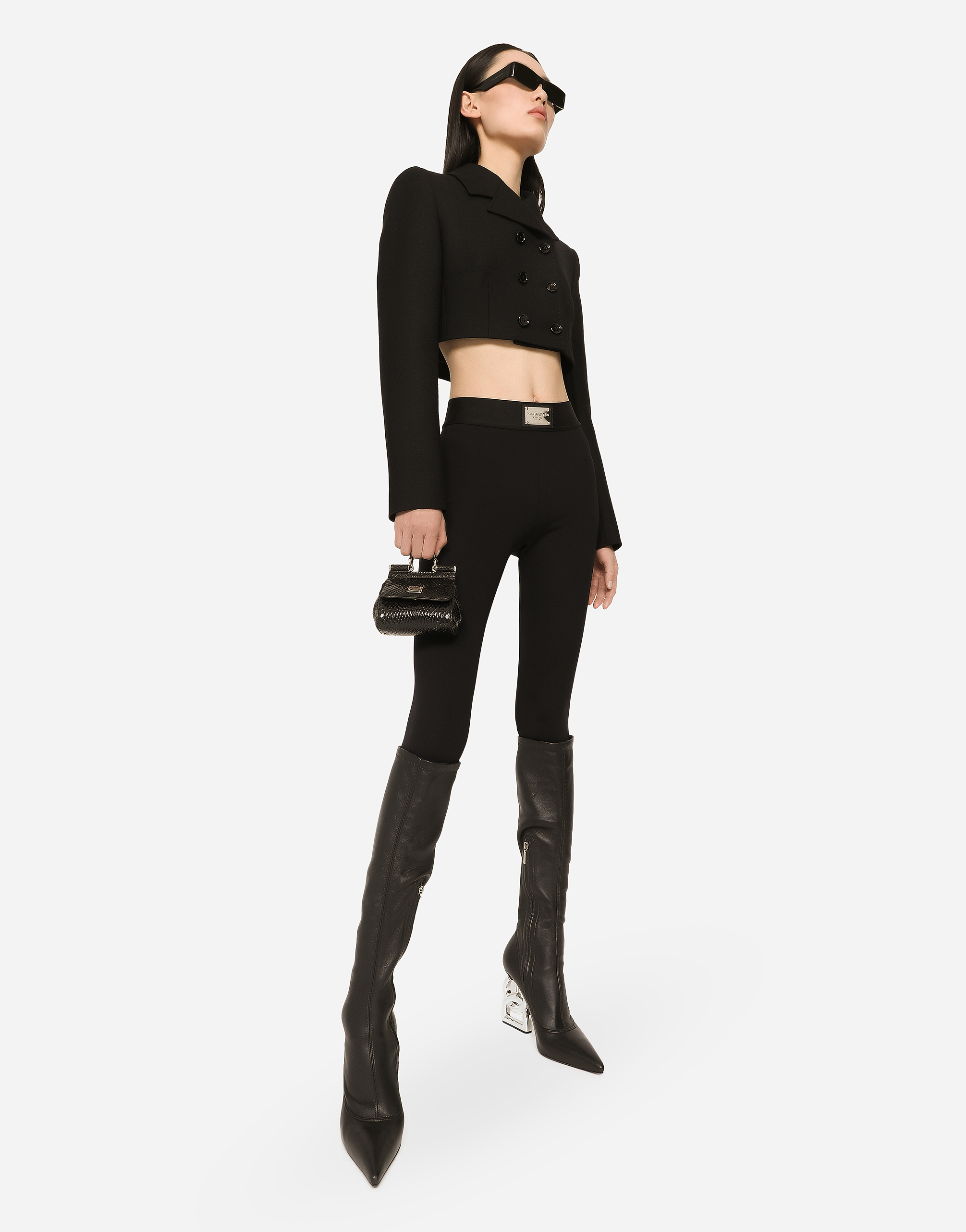 DOLCE & GABBANA SHORT DOUBLE-BREASTED TWILL JACKET