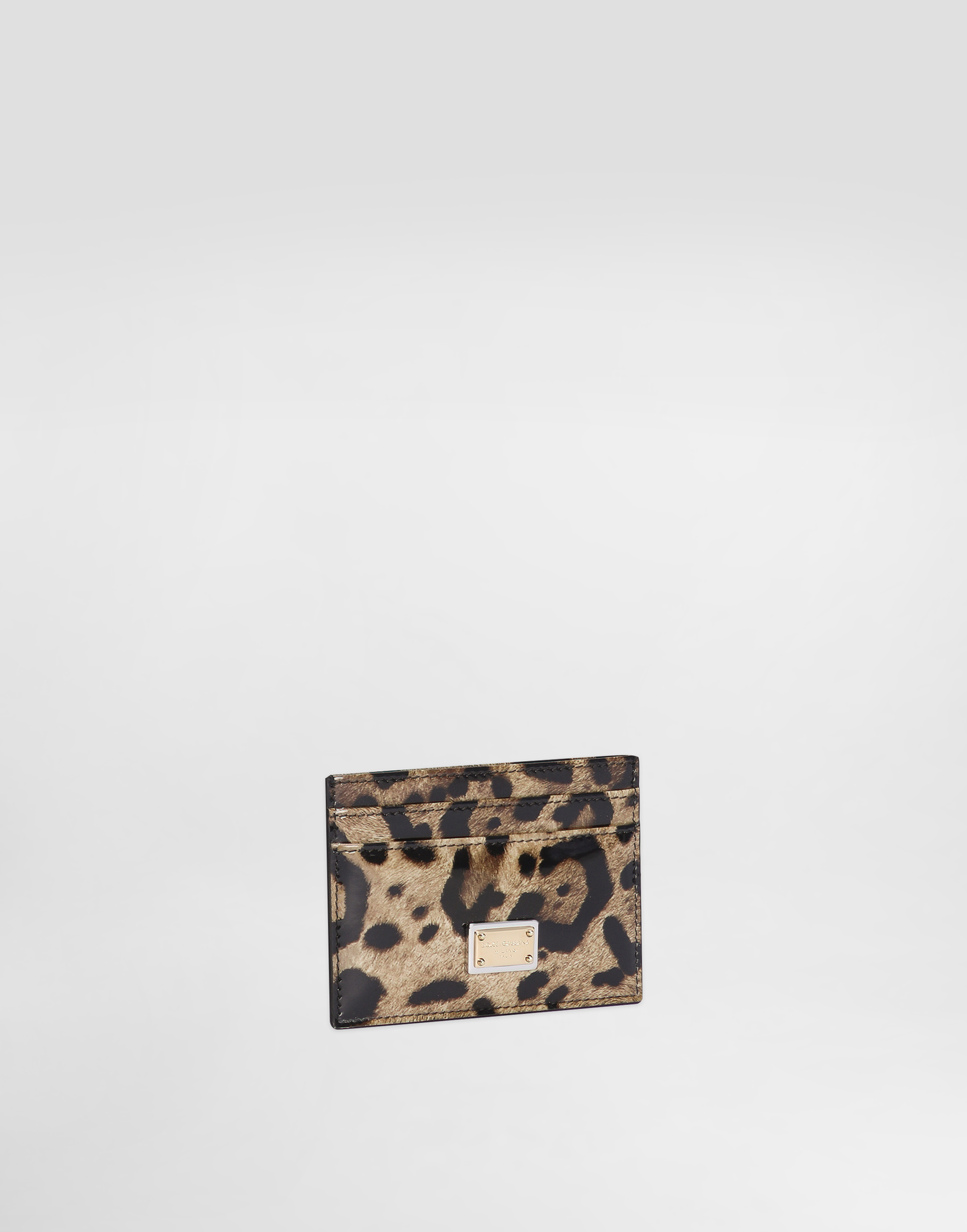  Dolce & Gabbana Dolce & Gabbana Polished Calfskin Card Holder With Leopard Print - Woman Wallets And Small Leather Goods Animal Print Leather Onesize 