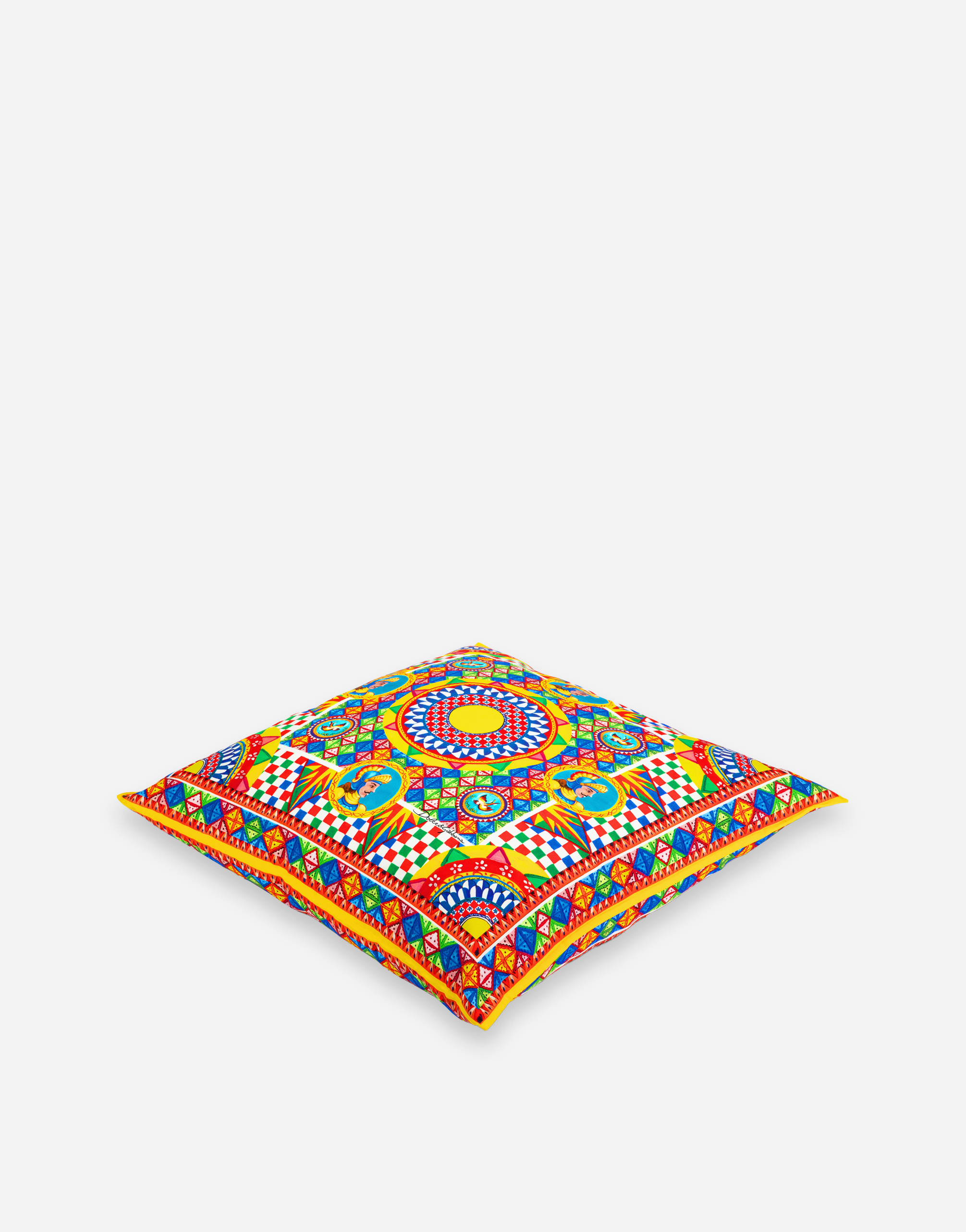 Shop Dolce & Gabbana Canvas Cushion Medium In Multicolor