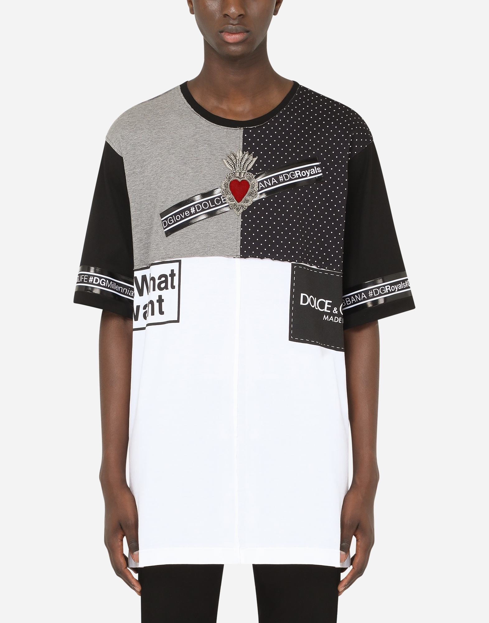 関税込 ドルチェ＆ガッバーナ セイクリッド ハート柄 Tシャツ J8013ZG7YEO_S9000_0.jpg