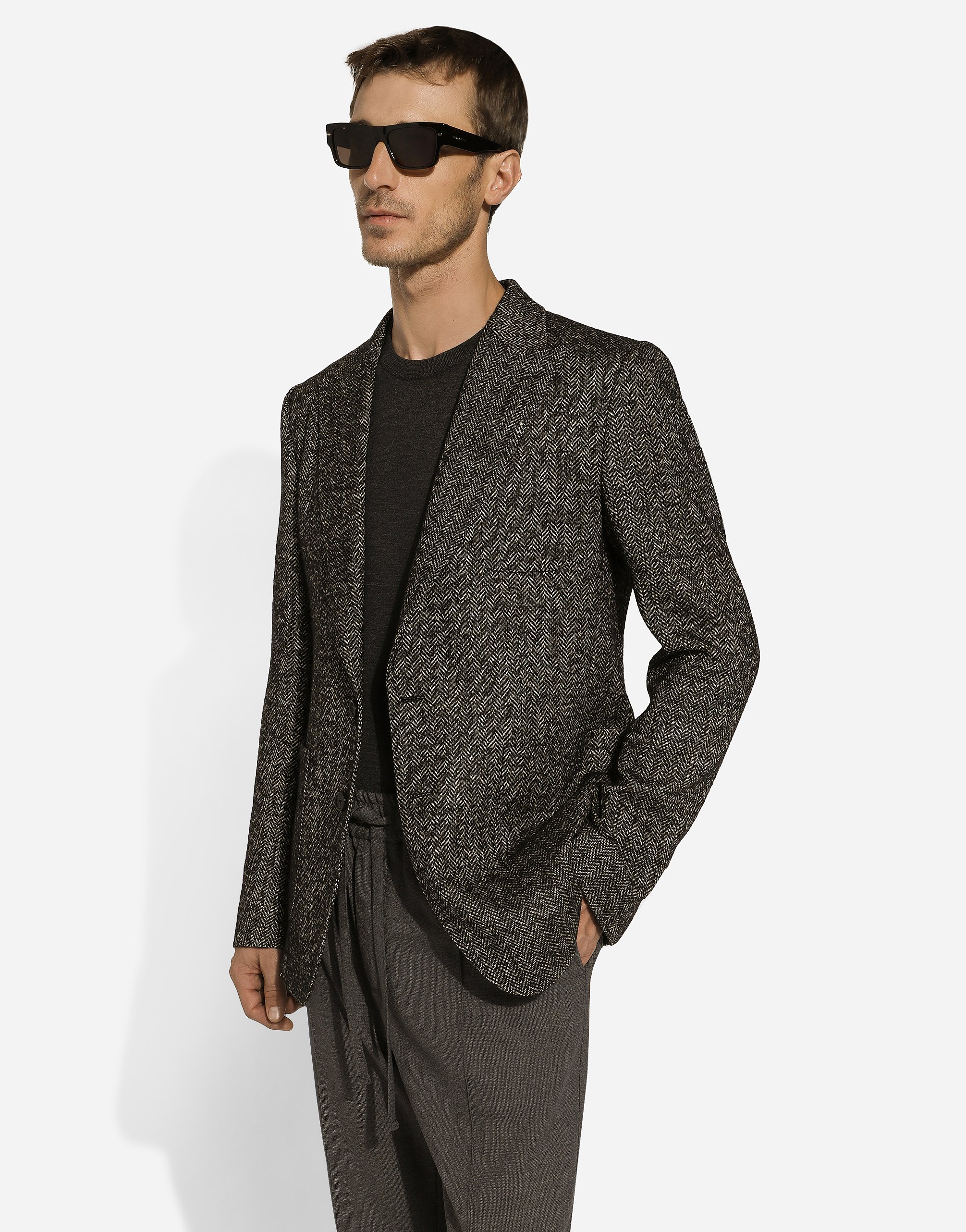 Dolce & Gabbana Single-breasted Wool Portofino-fit Jacket In Multicolor