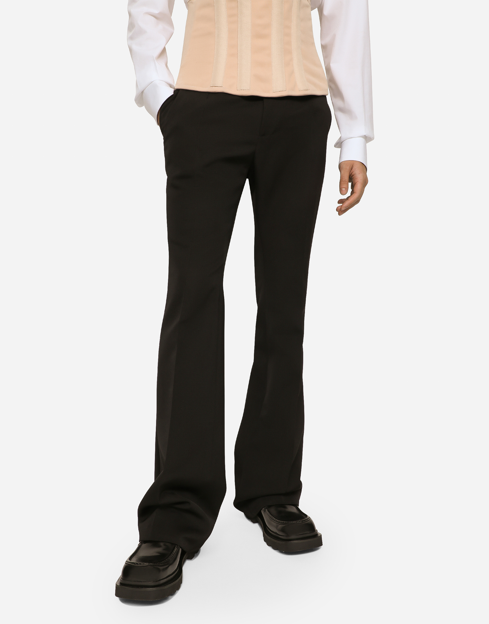 DOLCE & GABBANA FLARED WOOL PANTS