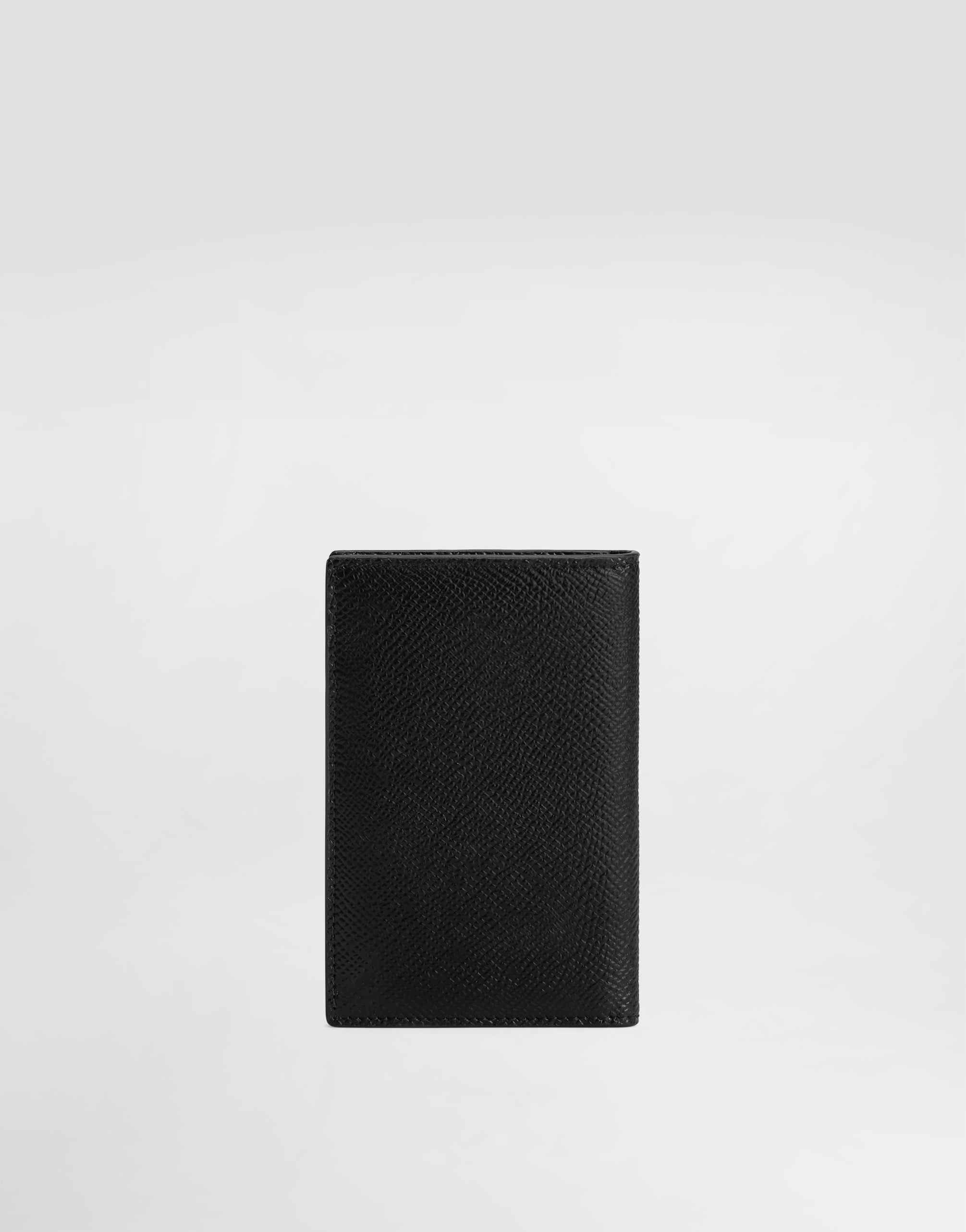  Dolce & Gabbana Dolce & Gabbana Dauphine-print Calfskin Bifold Card Holder - Man Wallets And Small Leather Goods Black Leather Onesize 