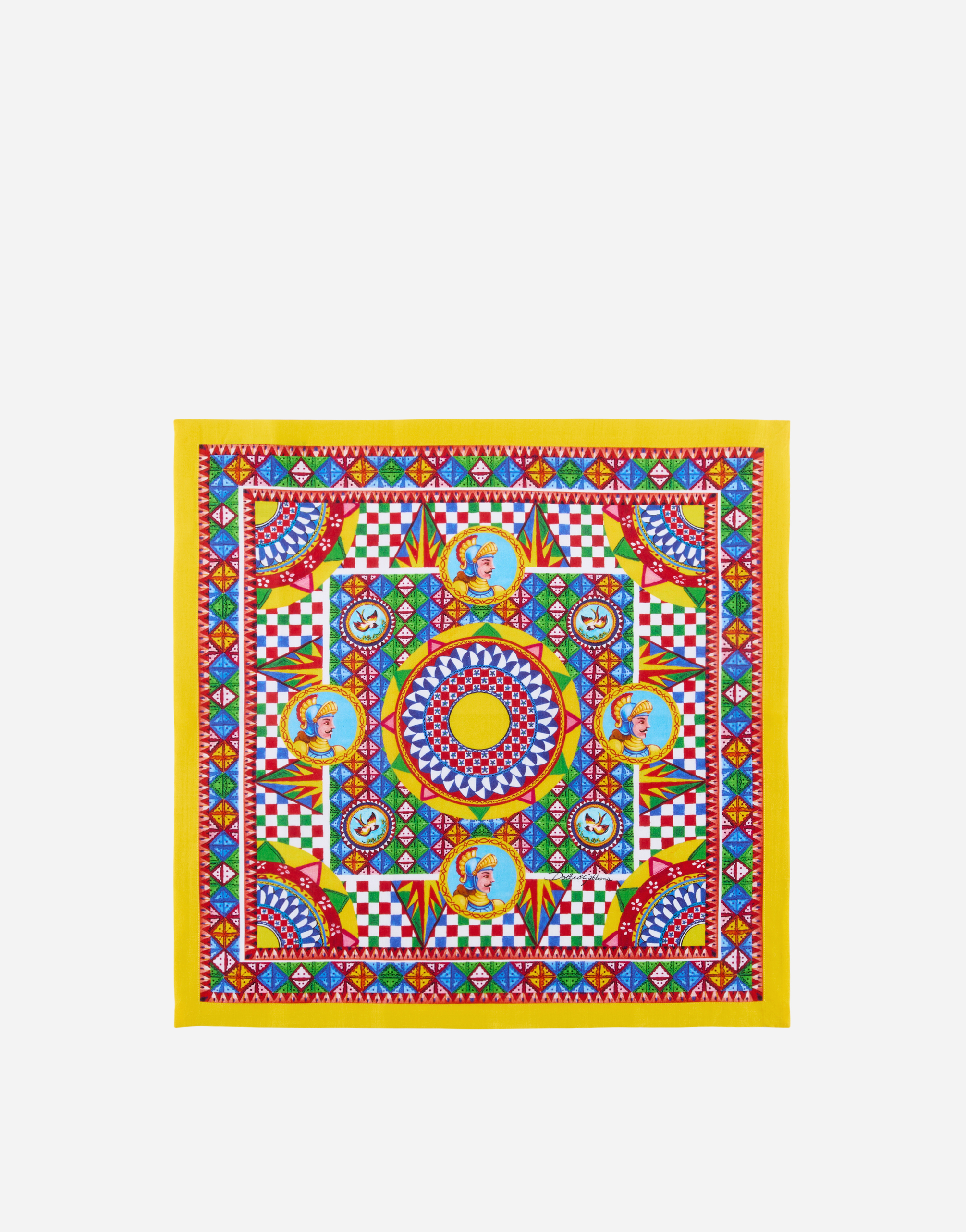 Dolce & Gabbana Set Linen Placemat And Napkin In Multicolor