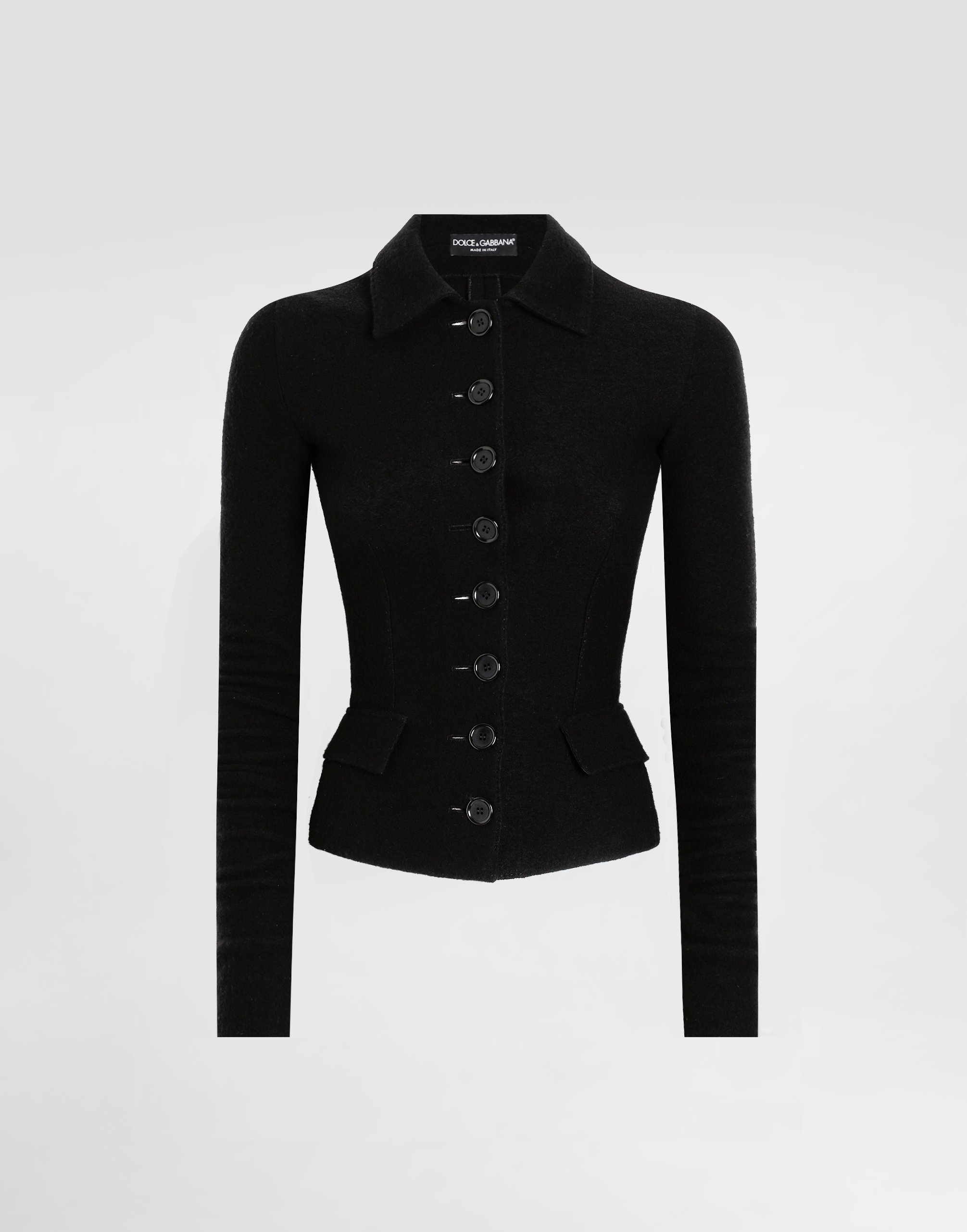 Dolce & Gabbana Single-breastedwool Cloth Jacket In Black