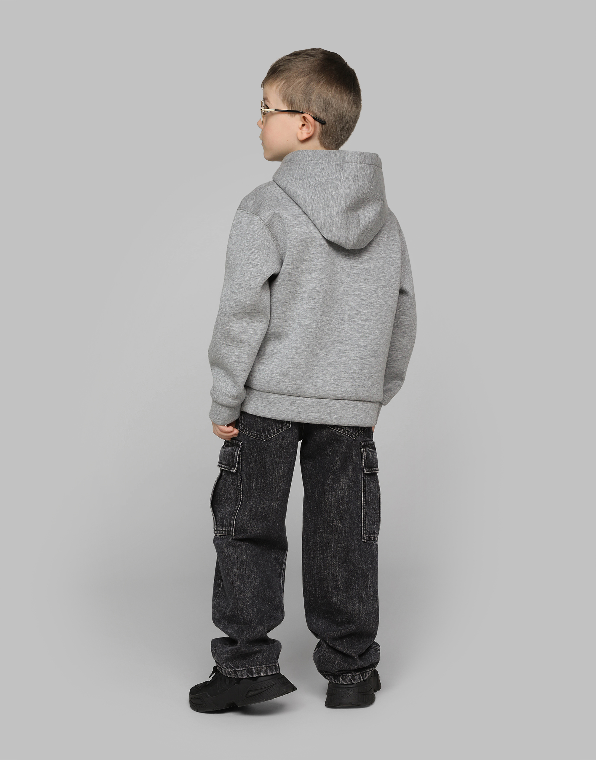 Dolce & Gabbana Logo-print Hoodie In Grey