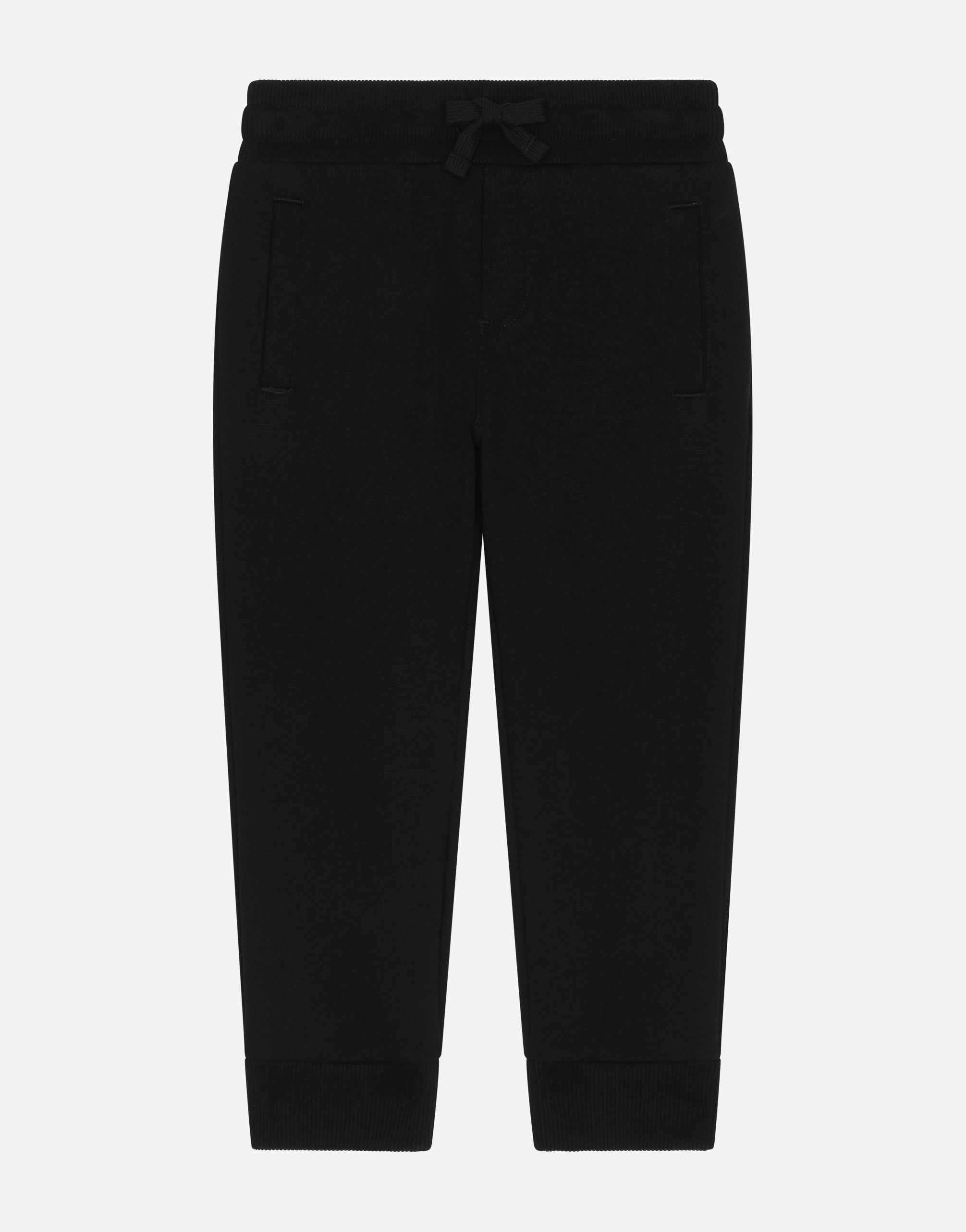 Dolce & Gabbana Jersey Jogging Pants With Logo Embroidery In Black