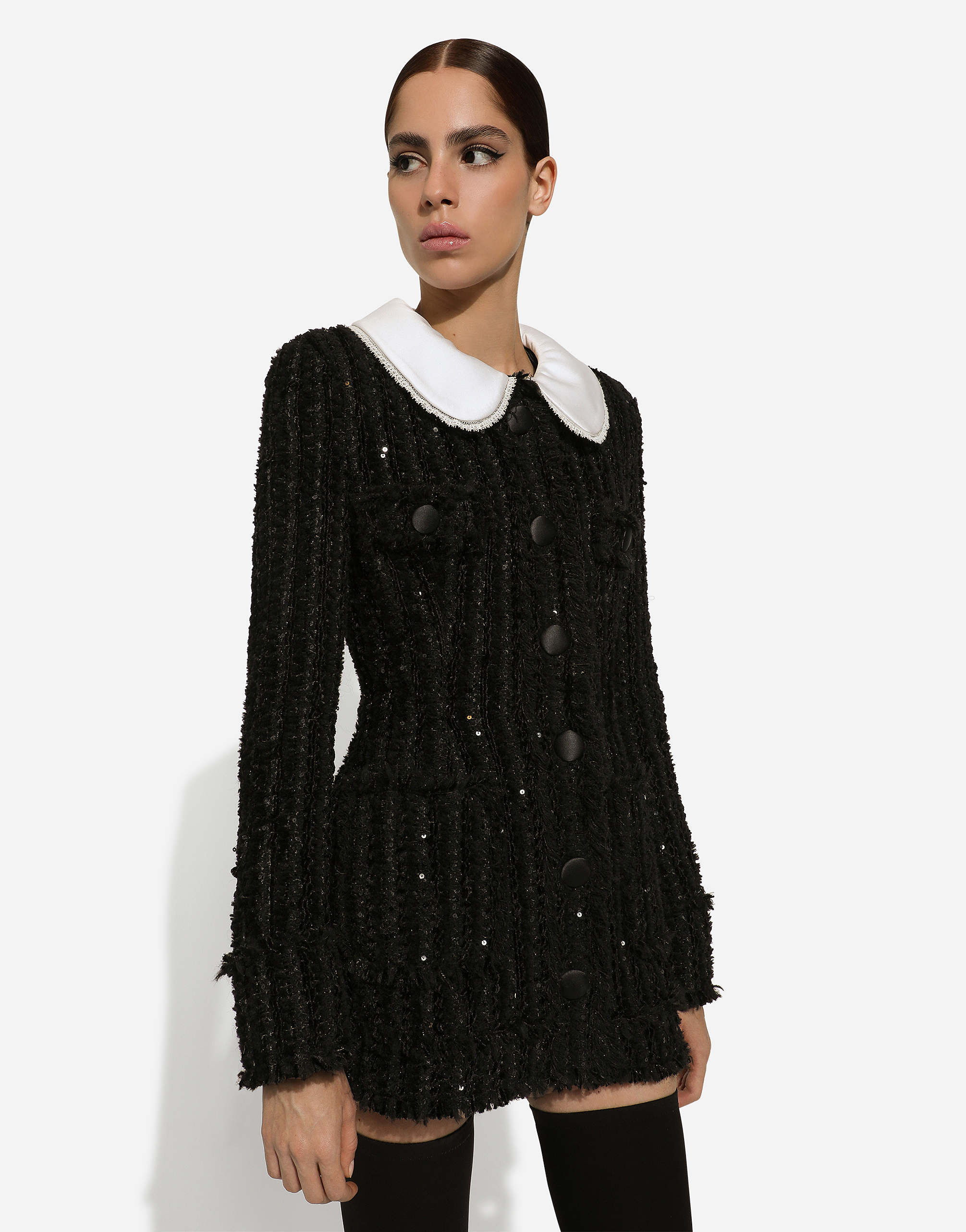 Dolce & Gabbana Tweed Jacket In Black