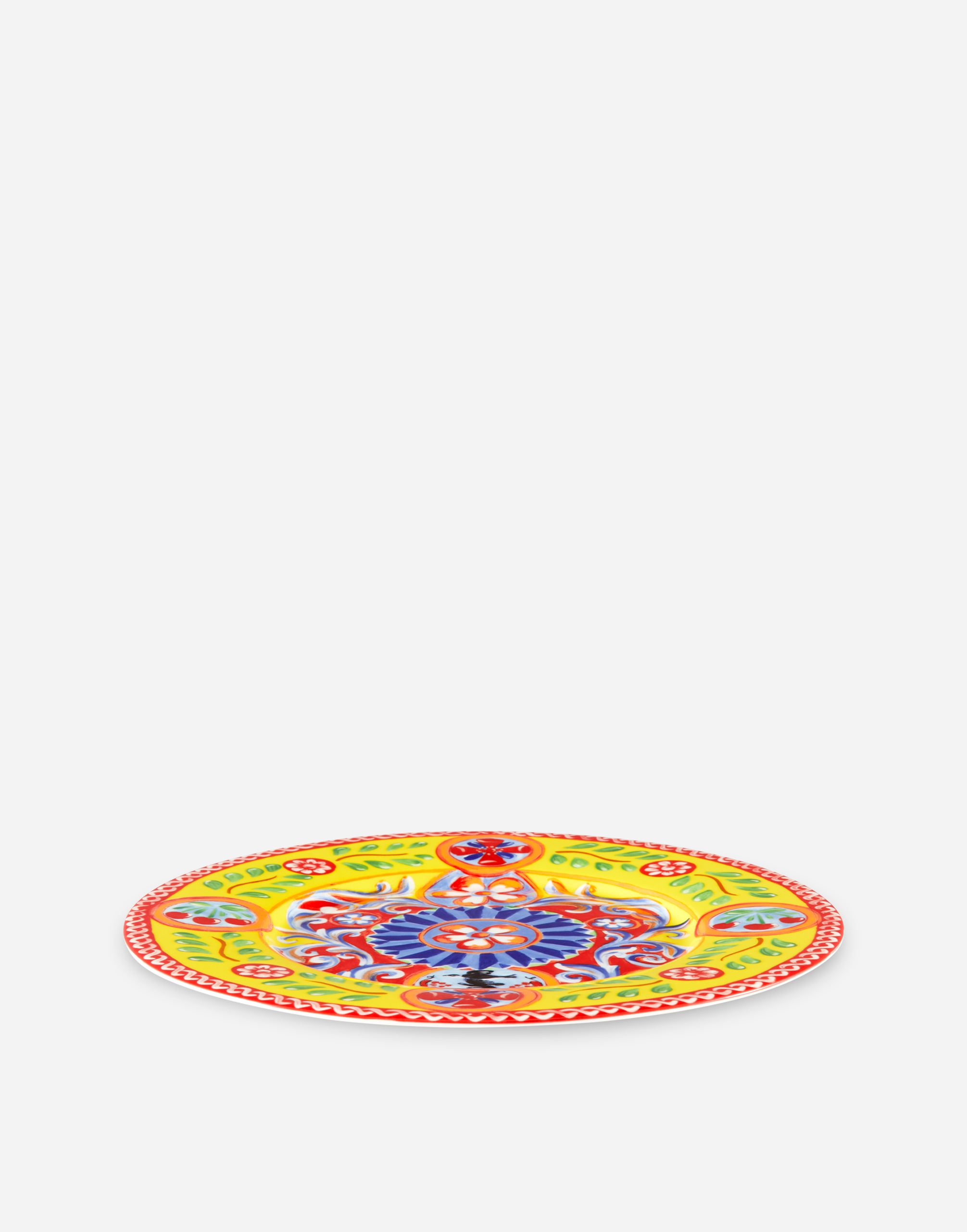 Shop Dolce & Gabbana Set 2 Dinner Plates In Fine Porcelain In Multicolor