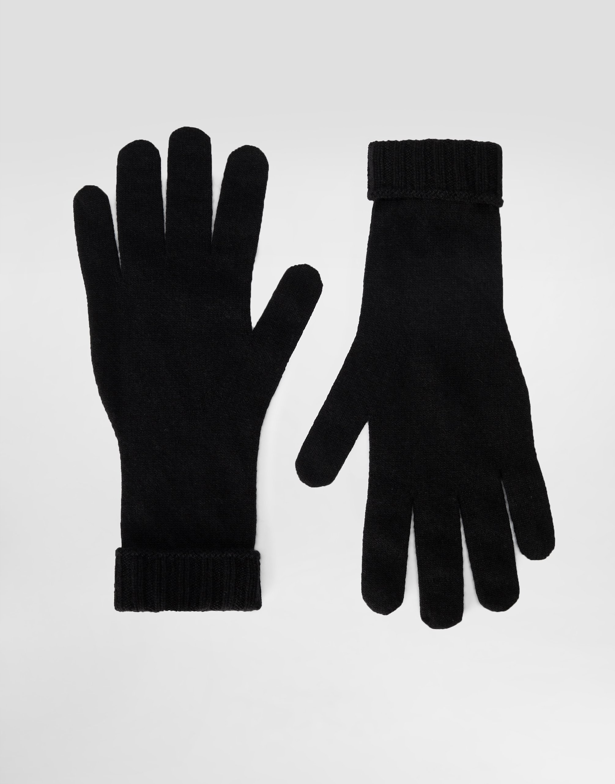 Dolce & Gabbana Cashmere Knit Gloves In Black