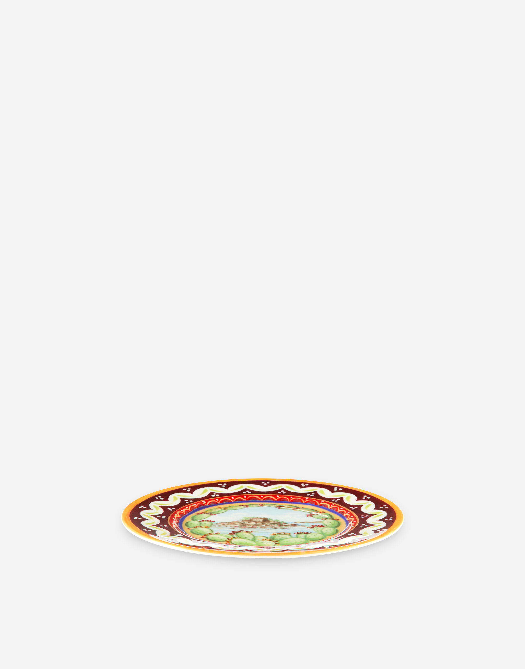 Shop Dolce & Gabbana Set 2 Bread Plates In Fine Porcelain In Multicolor