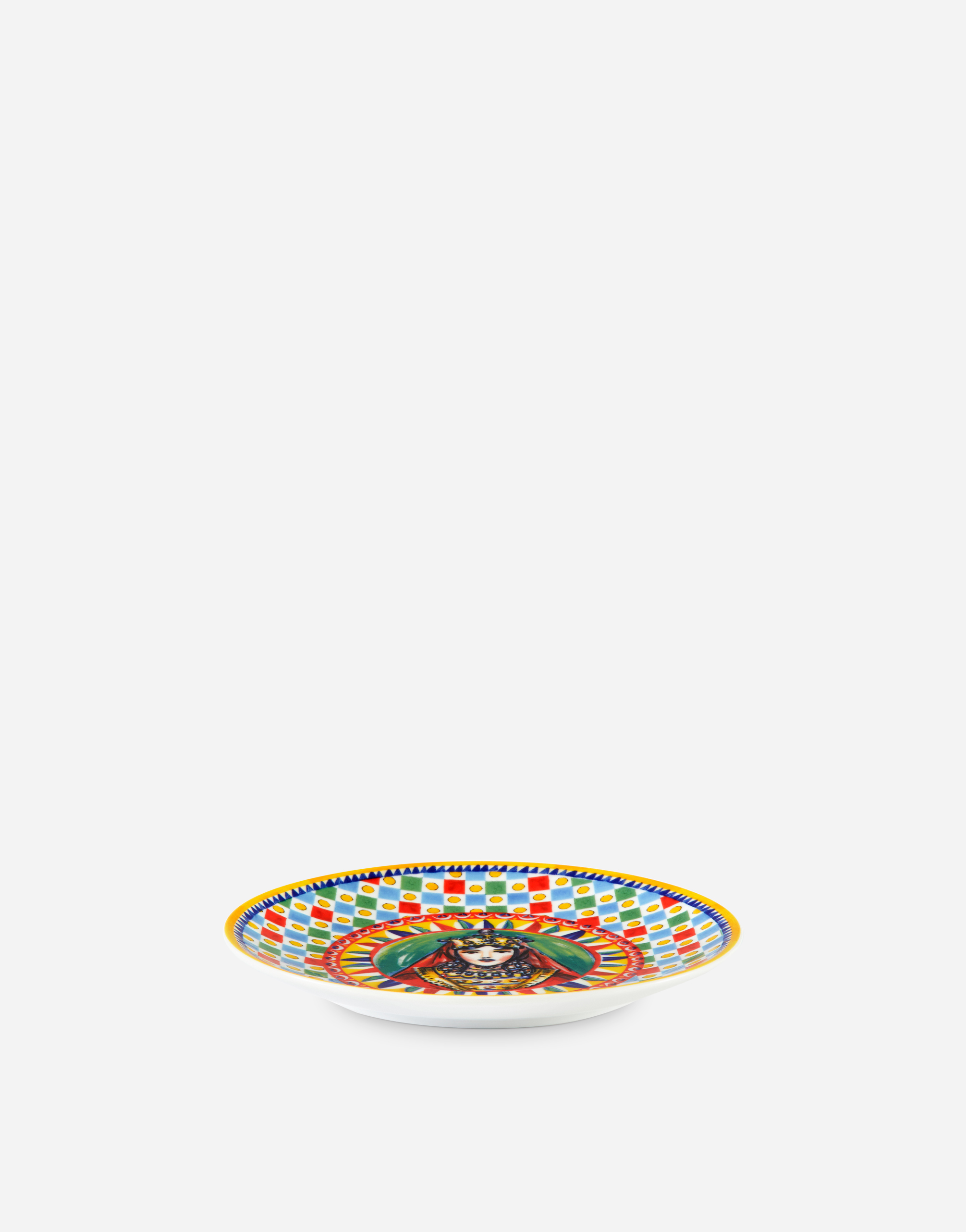 Shop Dolce & Gabbana Set 2 Porcelain Dessert Plates In Multicolor