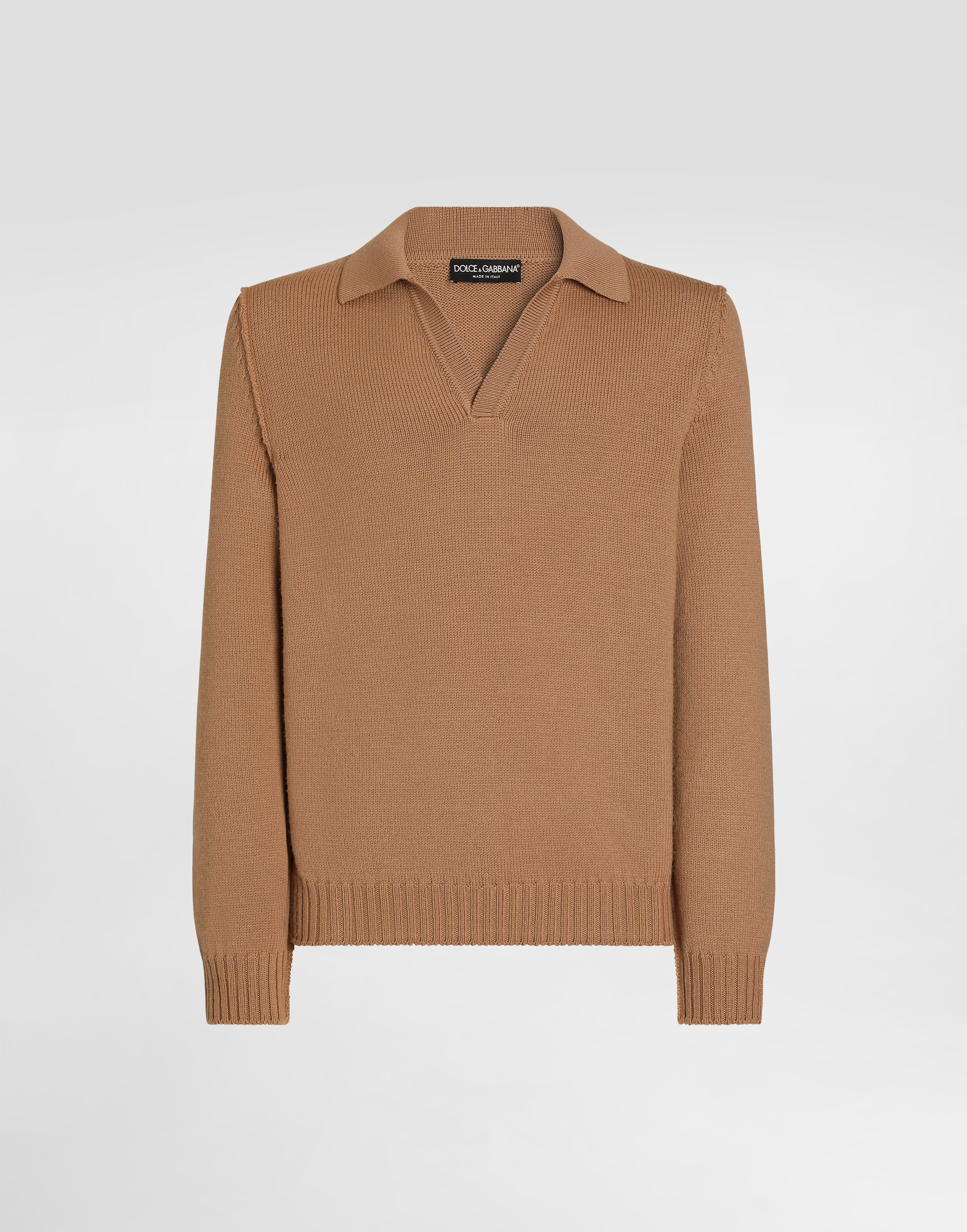 Virgin wool polo shirt in Pale Pink for Men | Dolce&Gabbana® US