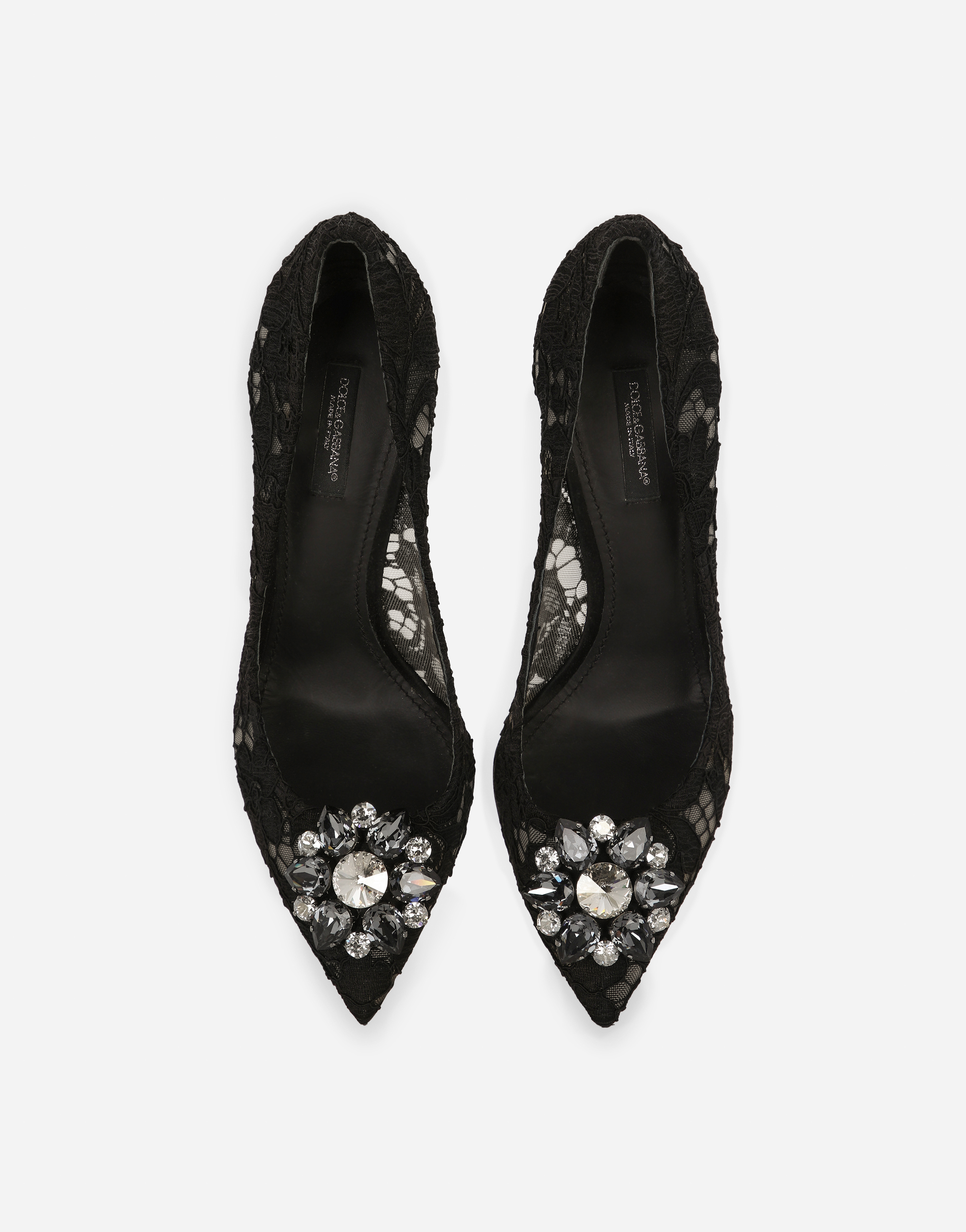 Lace rainbow pumps with brooch detailing