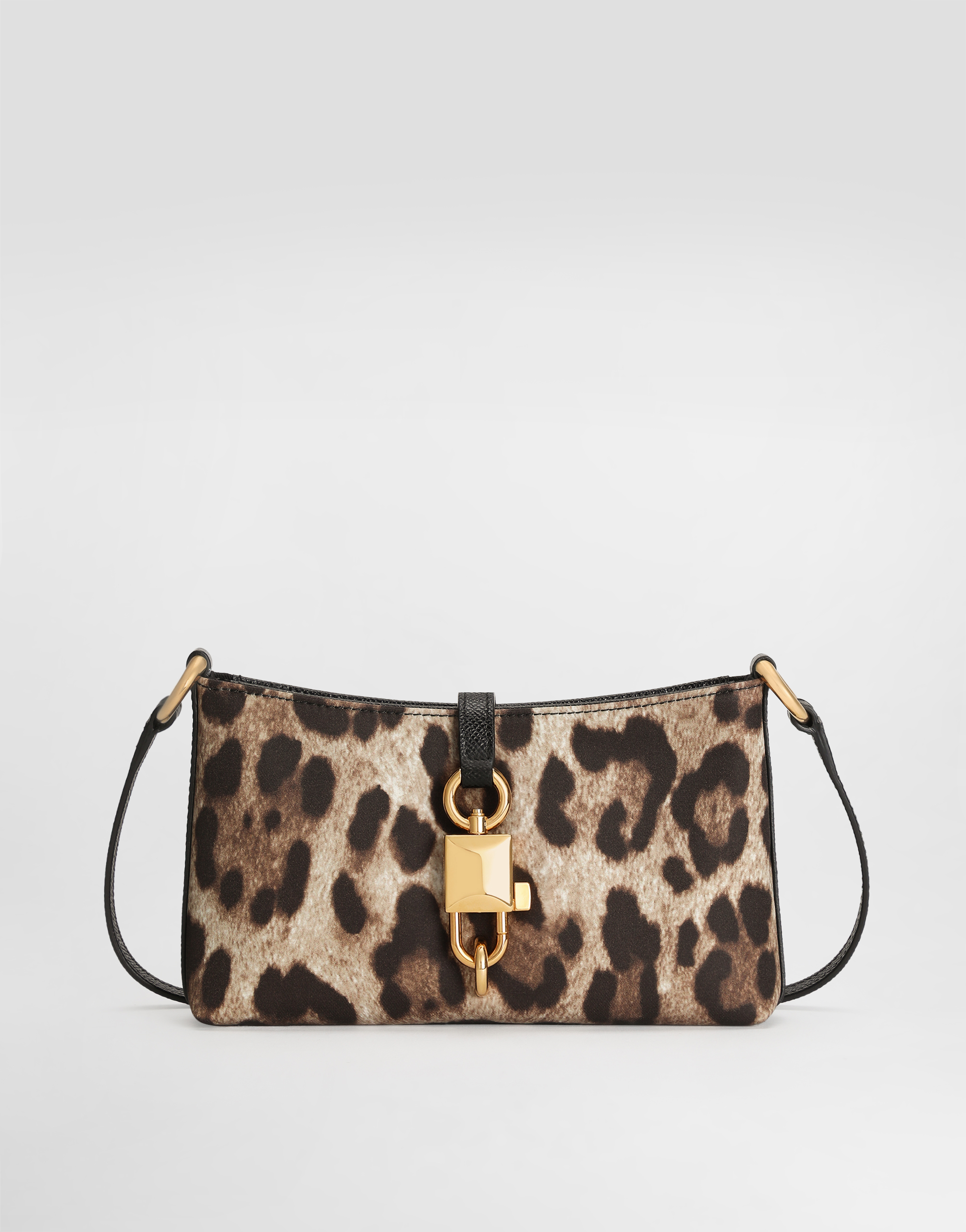Dolce & Gabbana Leopard-print Lock Shoulder Bag In Blue