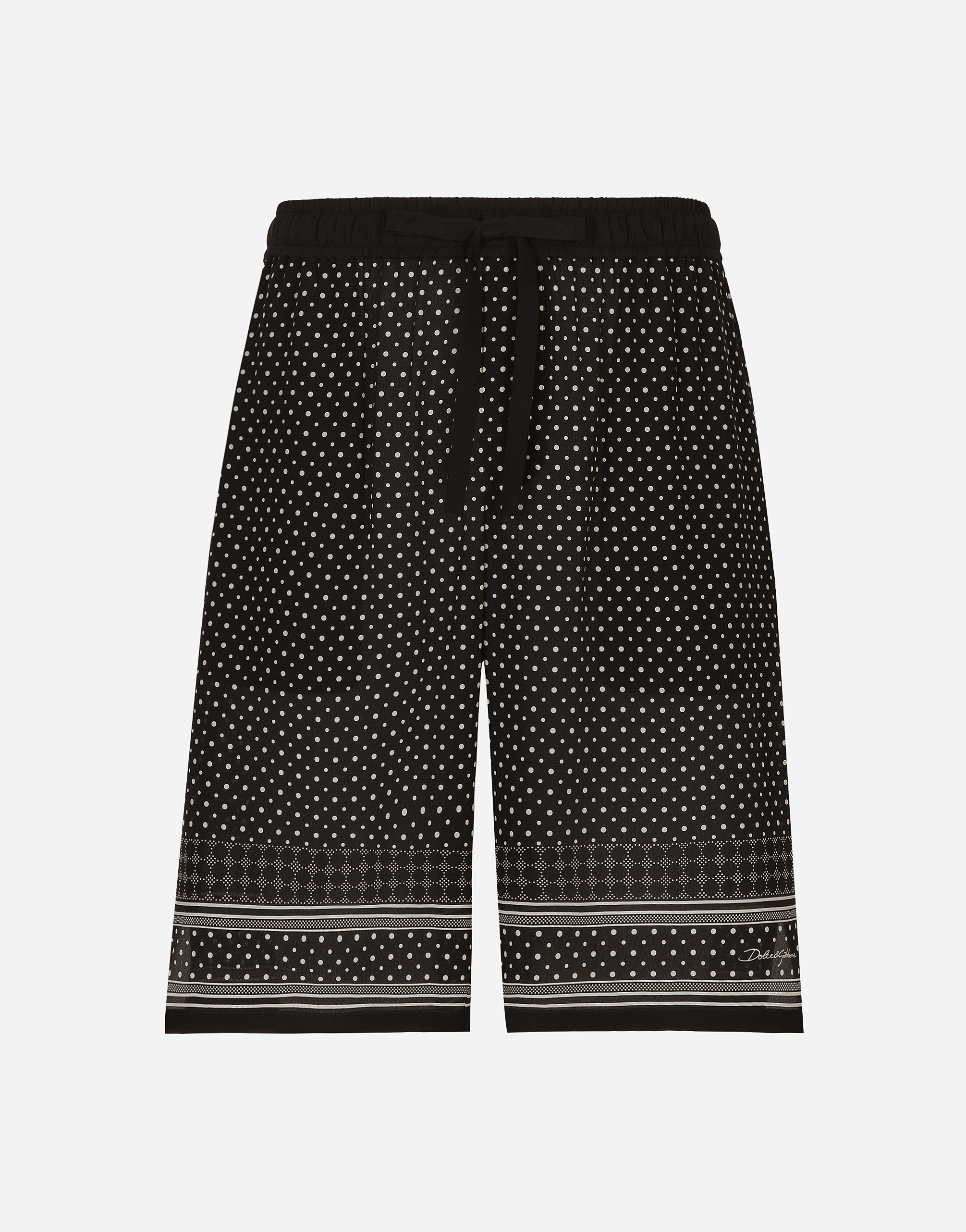Dolce & Gabbana Tie-print Silk Jogging Shorts - Man Pants And Shorts Print 50