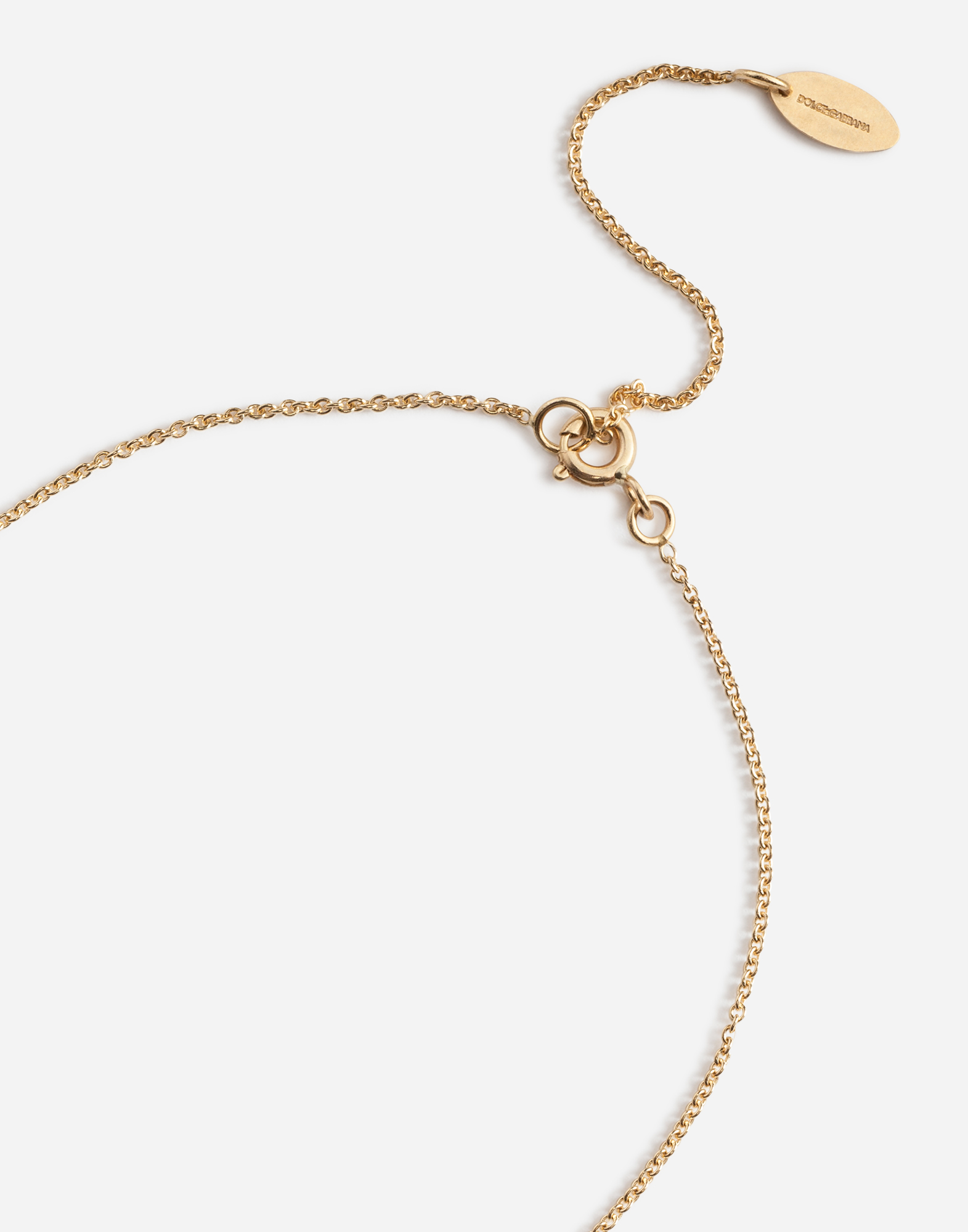 Shop Dolce & Gabbana Necklace With Good Luck Charm In Gold