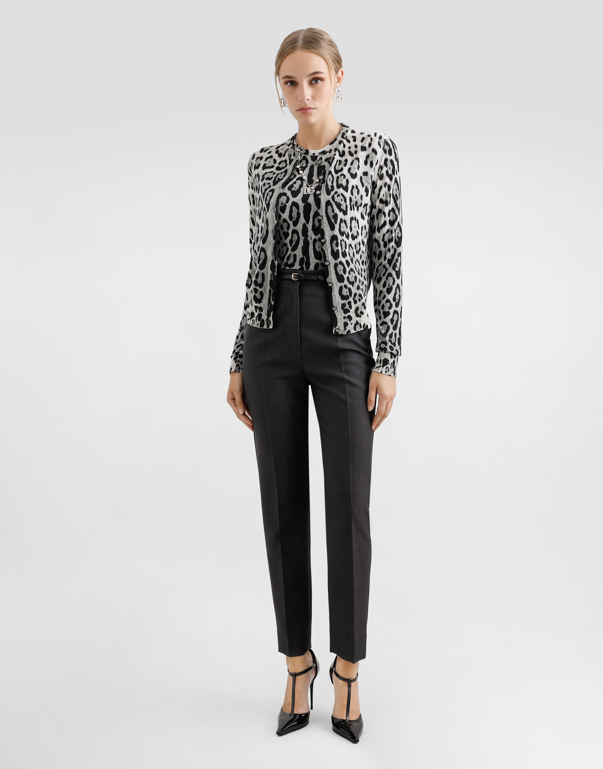 Dolce & Gabbana Animal-print Silk Sweater In Print