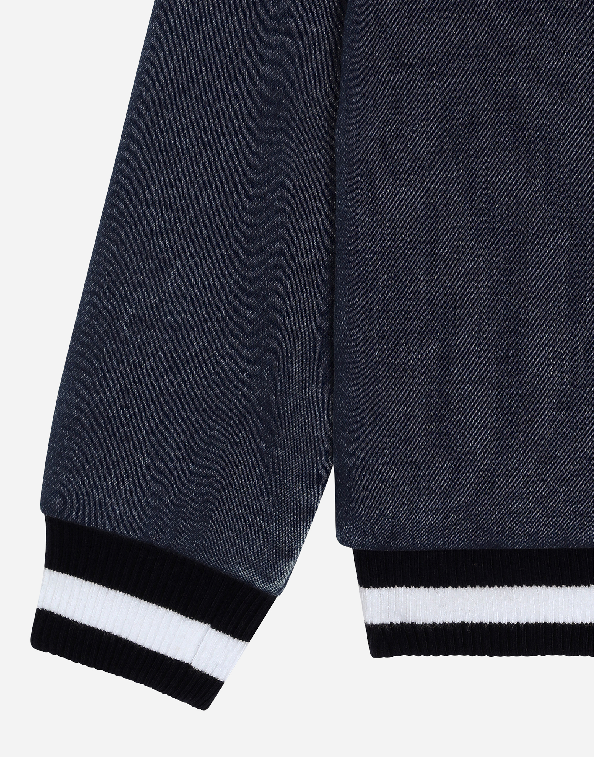Denim-look jersey hoodie with Dolce&Gabbana logo