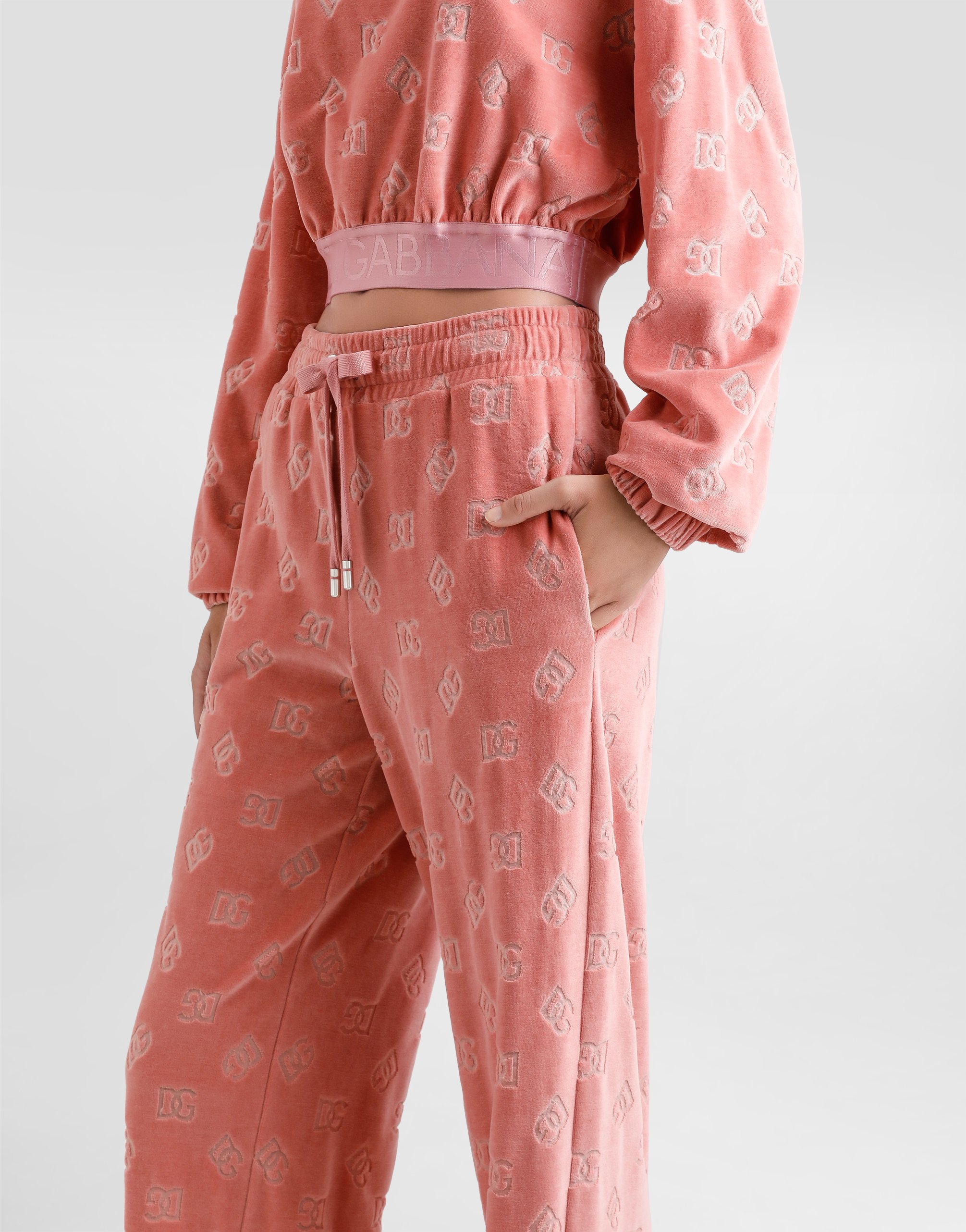 Dolce & Gabbana Jacquard Chenille Jogging Pants With Dg Logo