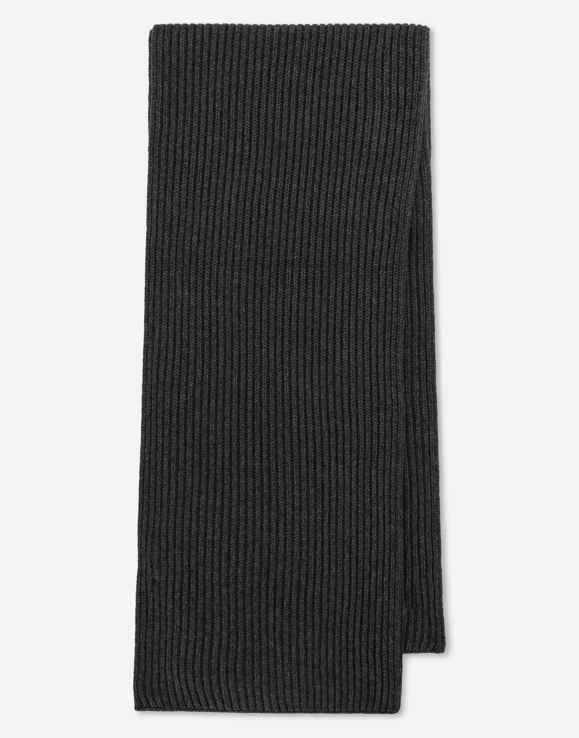 Shop Dolce & Gabbana Wool Scarf With Dg Patch In Grey