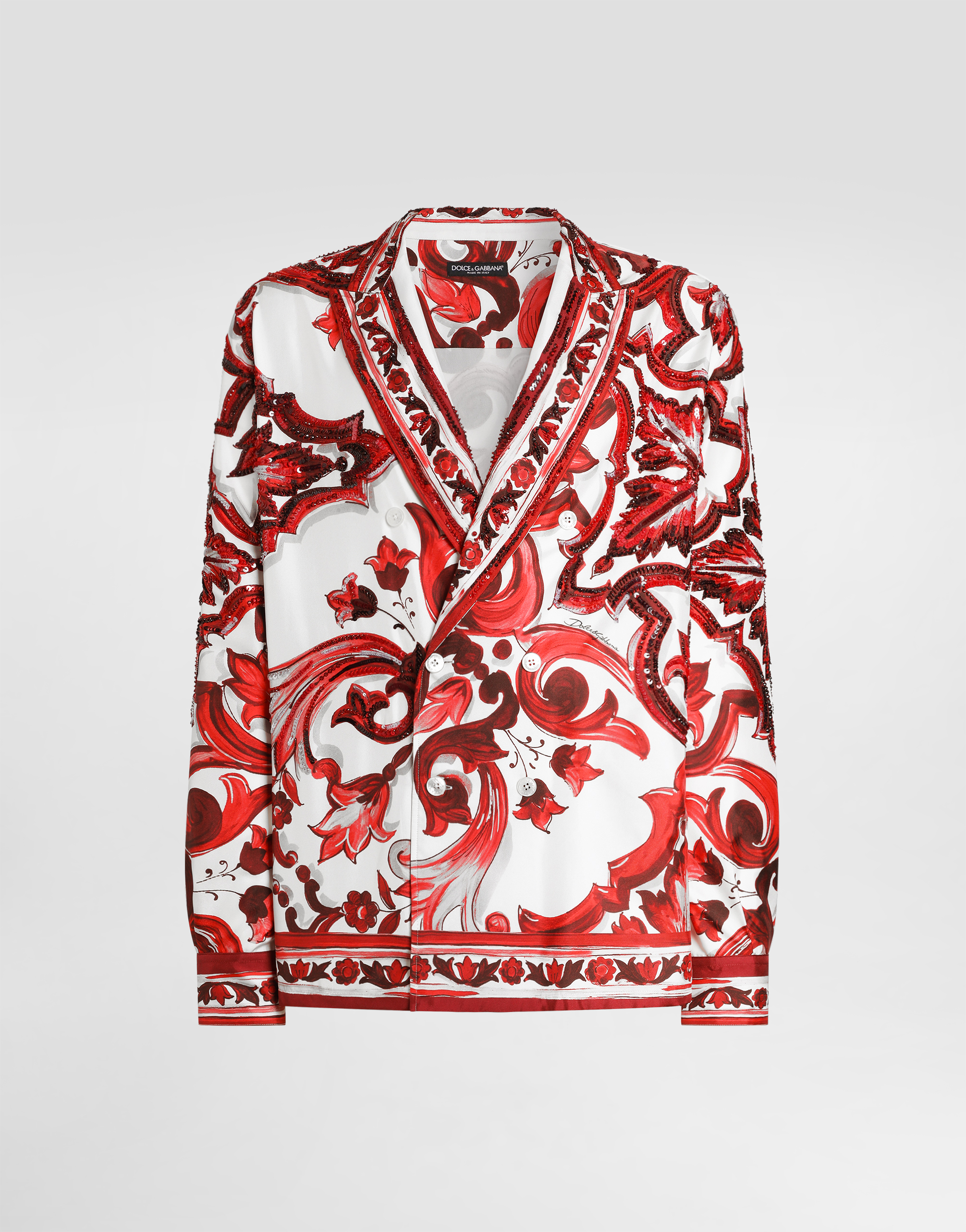 Majolica-print twill vanity shirt in Multicolor for Men