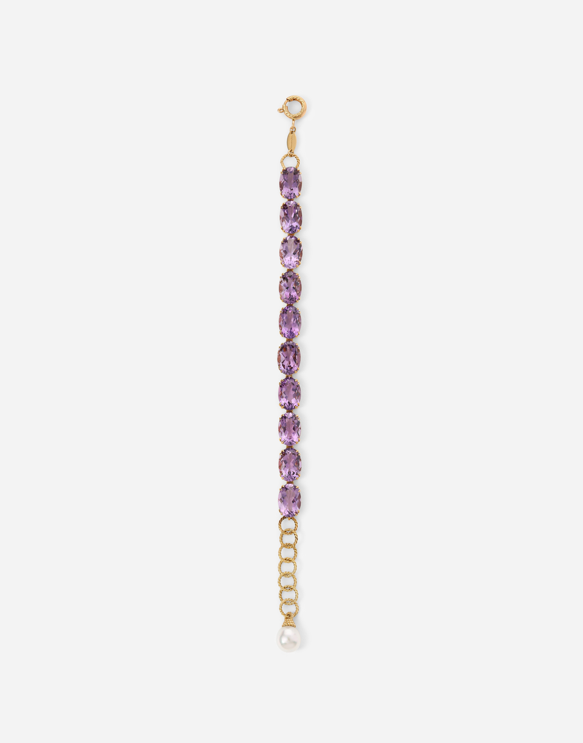 Dolce & Gabbana Anna Bracelet In Yellow 18kt Gold With Amethysts