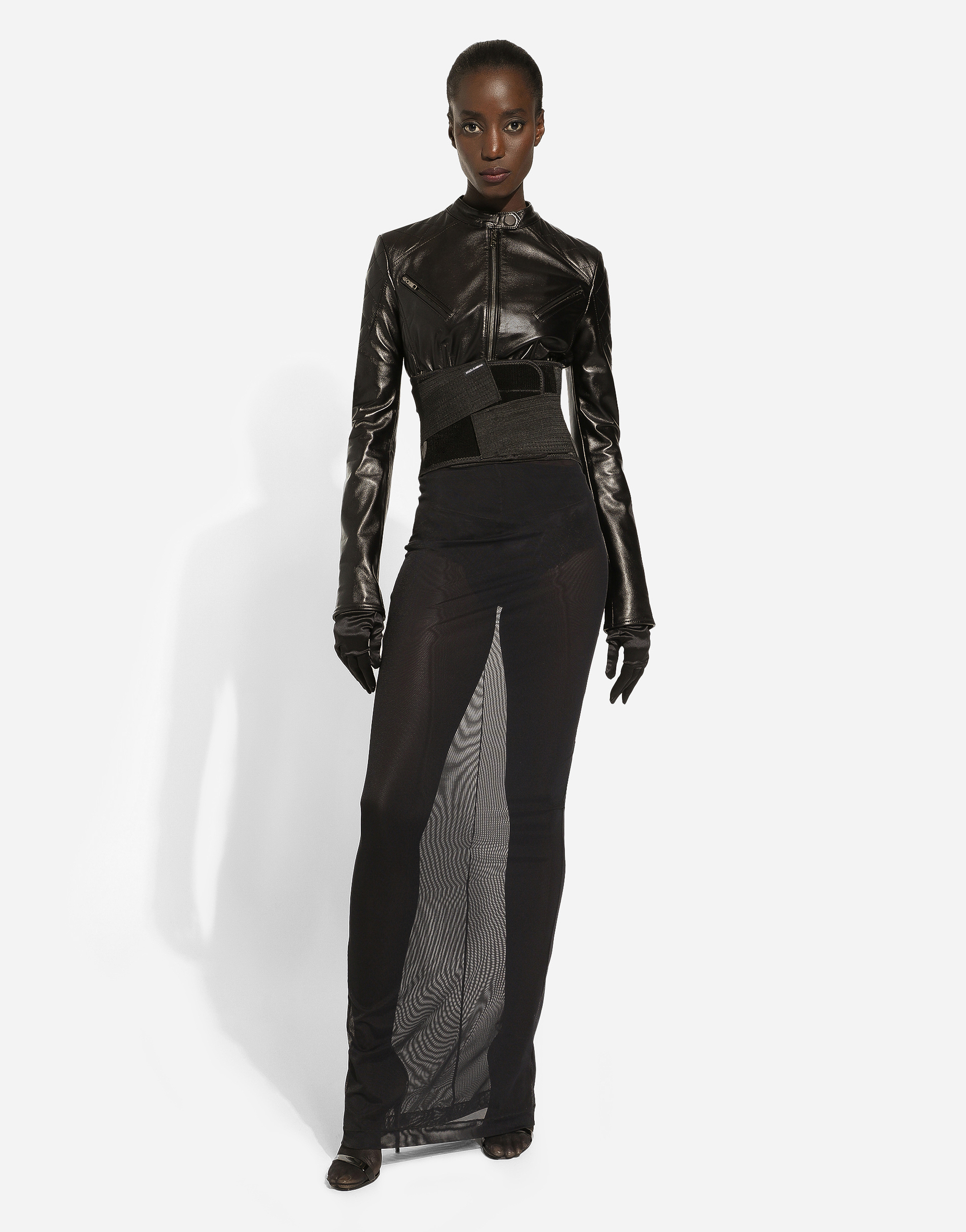 Dolce & Gabbana Zip-up Leather Jacket In Black