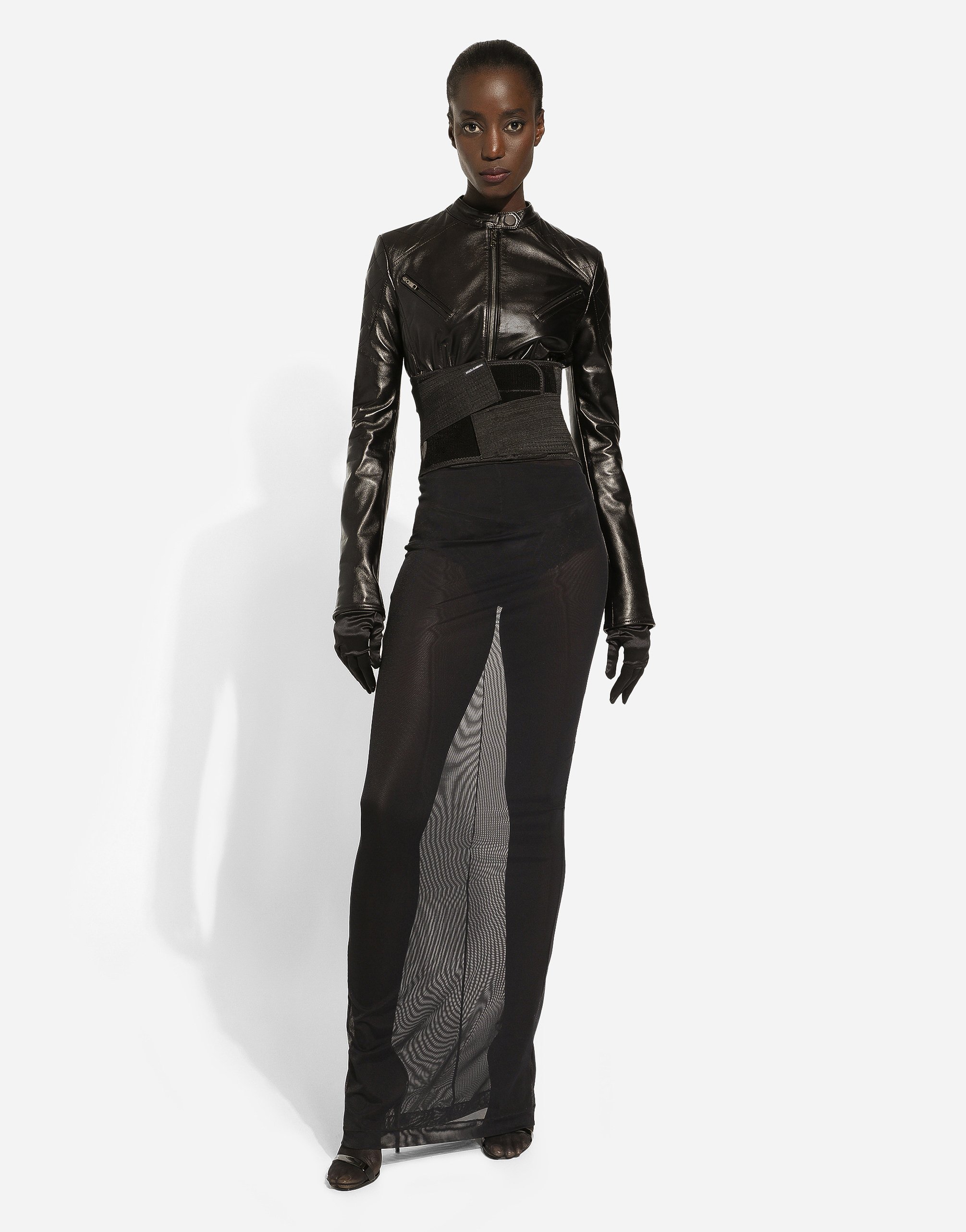 Dolce & Gabbana Zip-up Leather Jacket In Black
