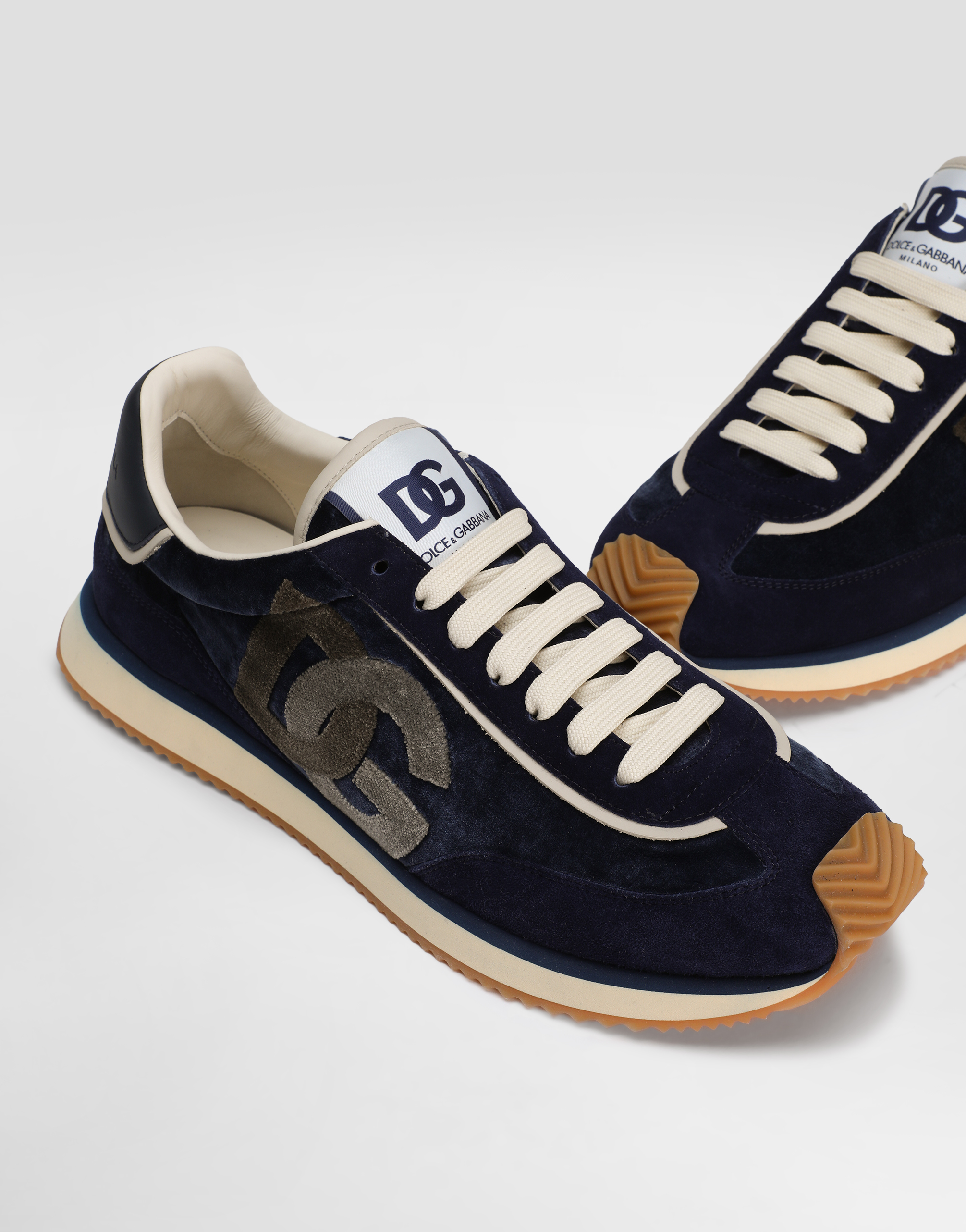 Dolce & Gabbana Cushion Low-top Sneakers Featuring Suede Inserts In Green