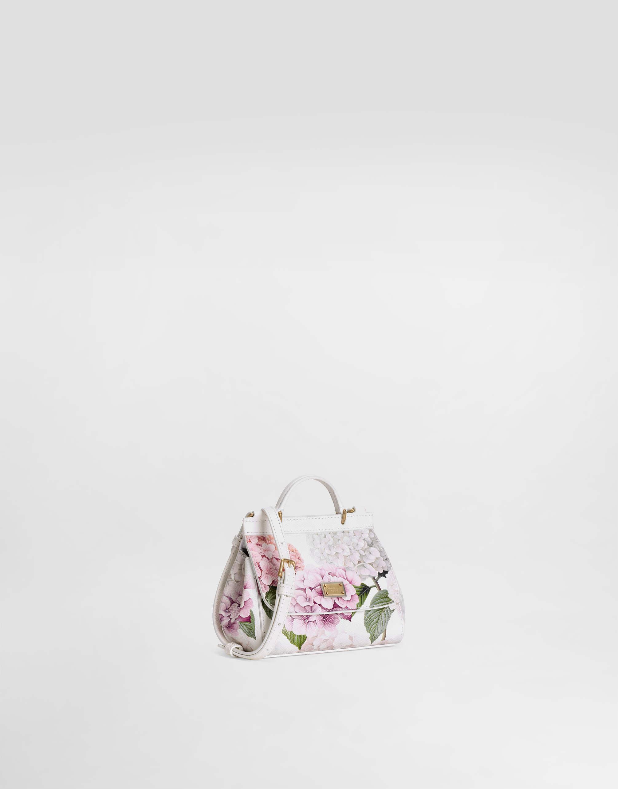  Dolce & Gabbana Hydrangeas-print Dauphine Calfskin Sicily Handbag - Woman Accessories Multicolor Onesize 