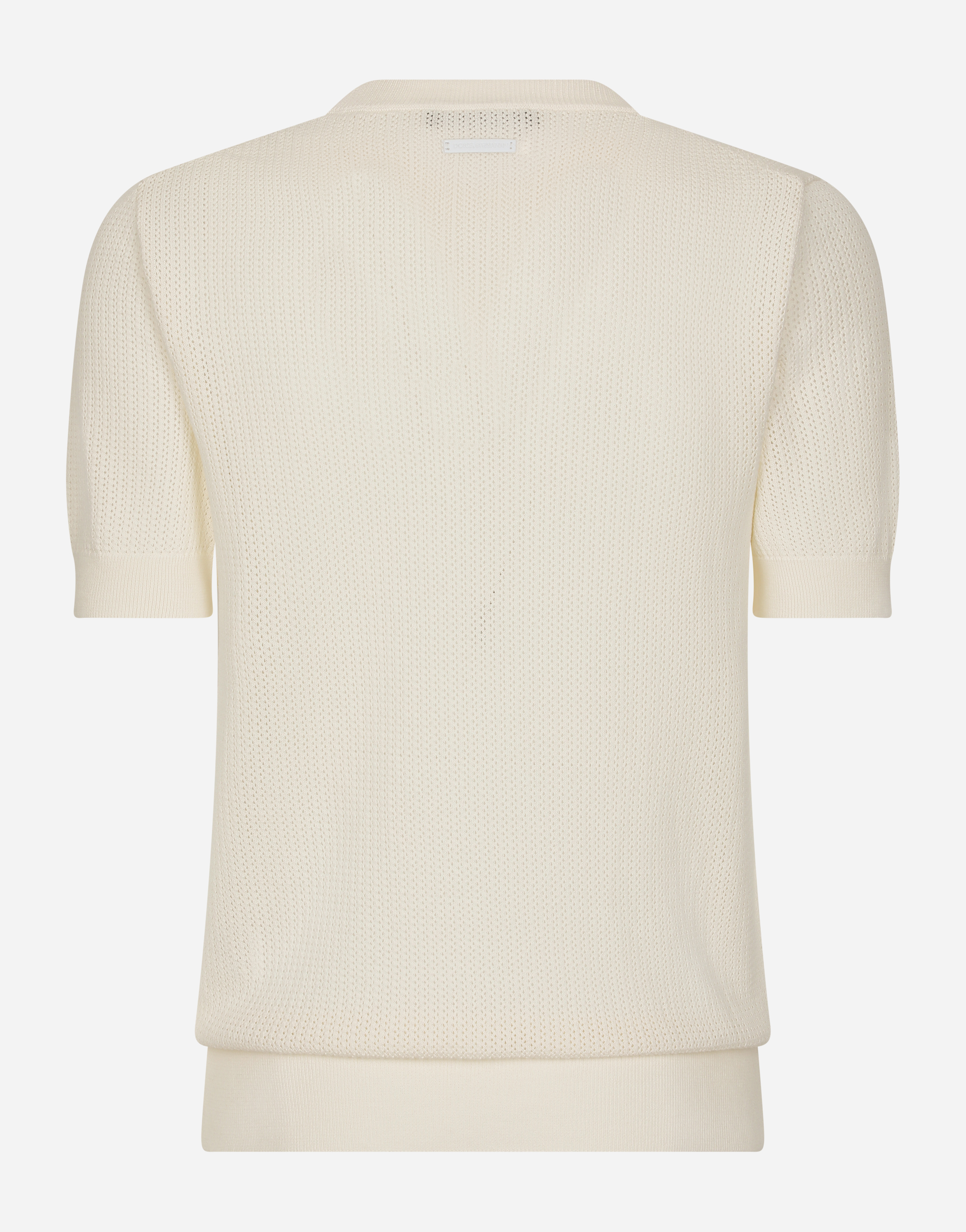 Shop Dolce & Gabbana Cotton Sweater With Logo Label In White